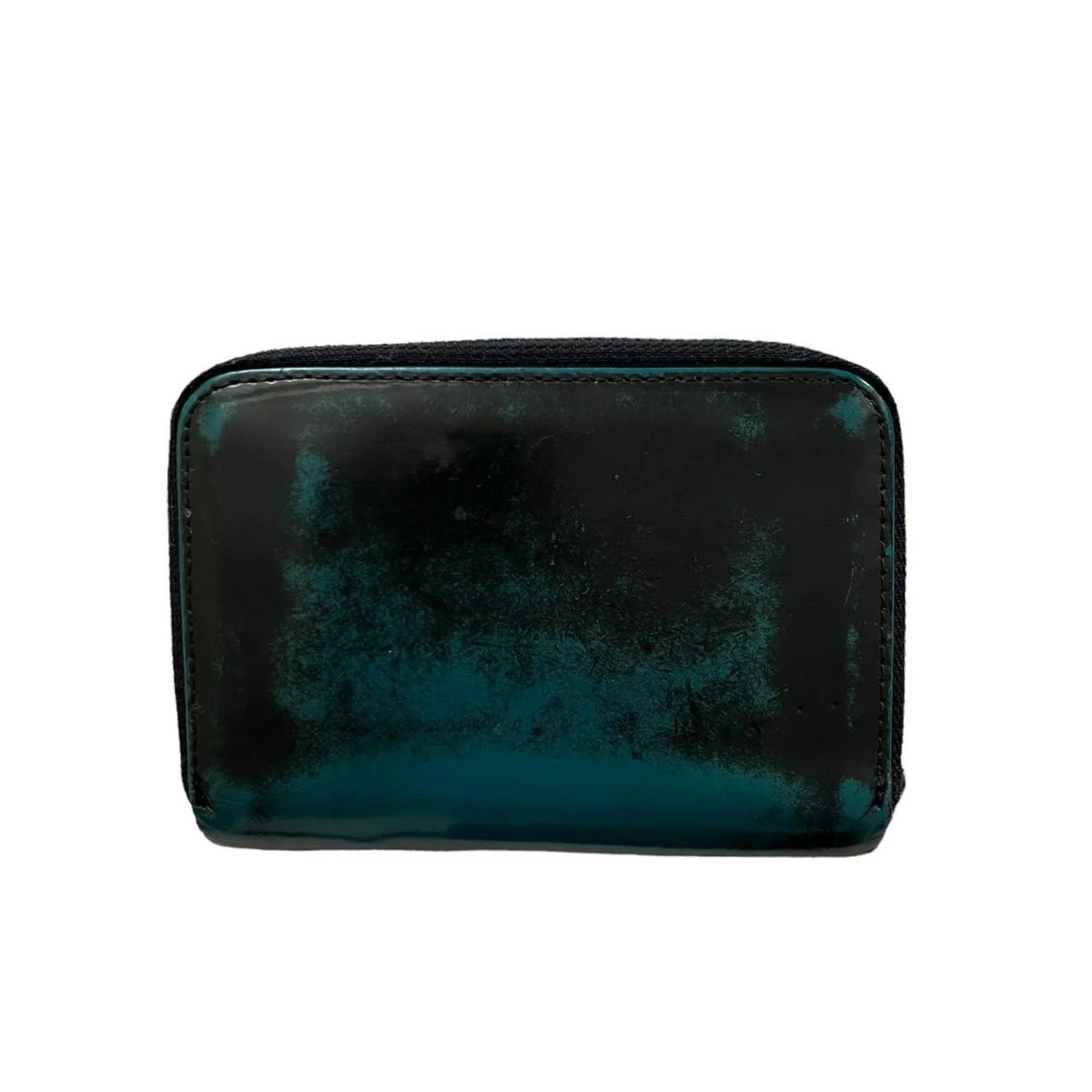 Black Graffiti Effect Leather Wallet by Masaki Matsushima - Image 3