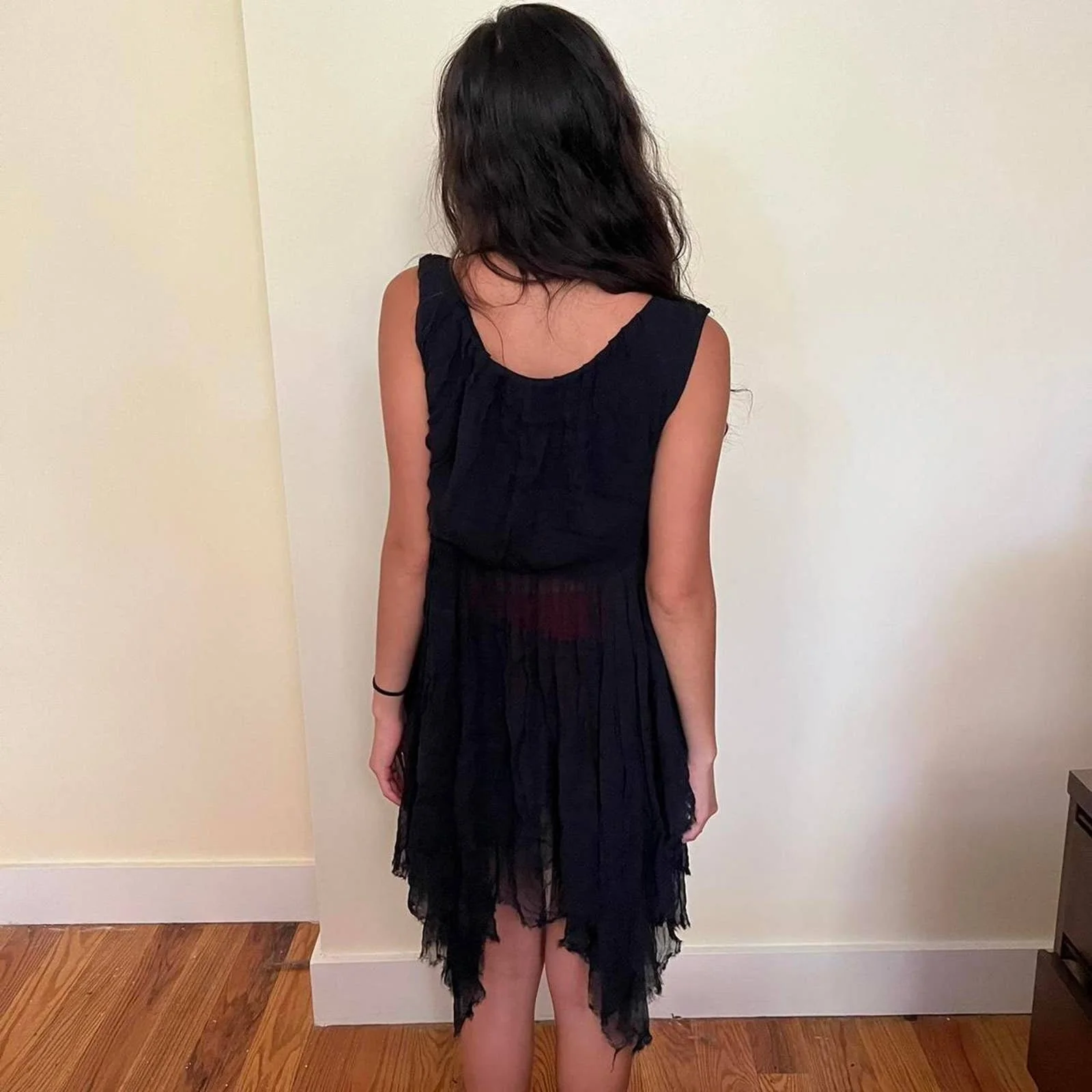 Black Layered and Garment Pleated Organza Dress by Zucca - Image 2