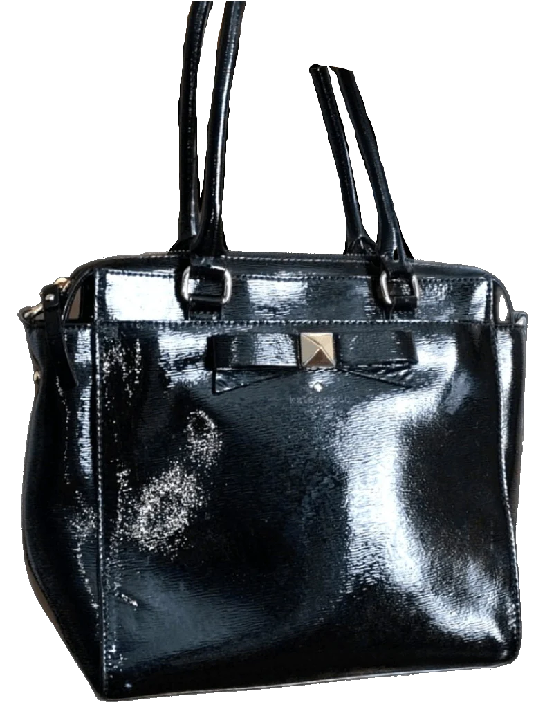Black Patent Leather Top Handle Bag by Kate Spade