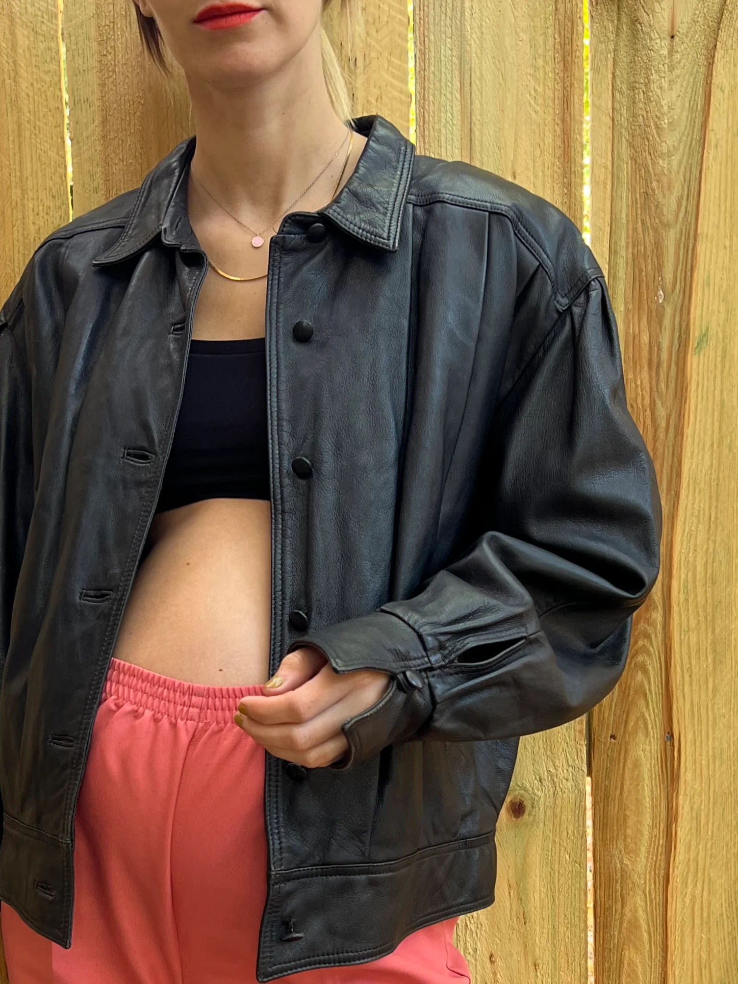 Black Leather Jacket - Image 13
