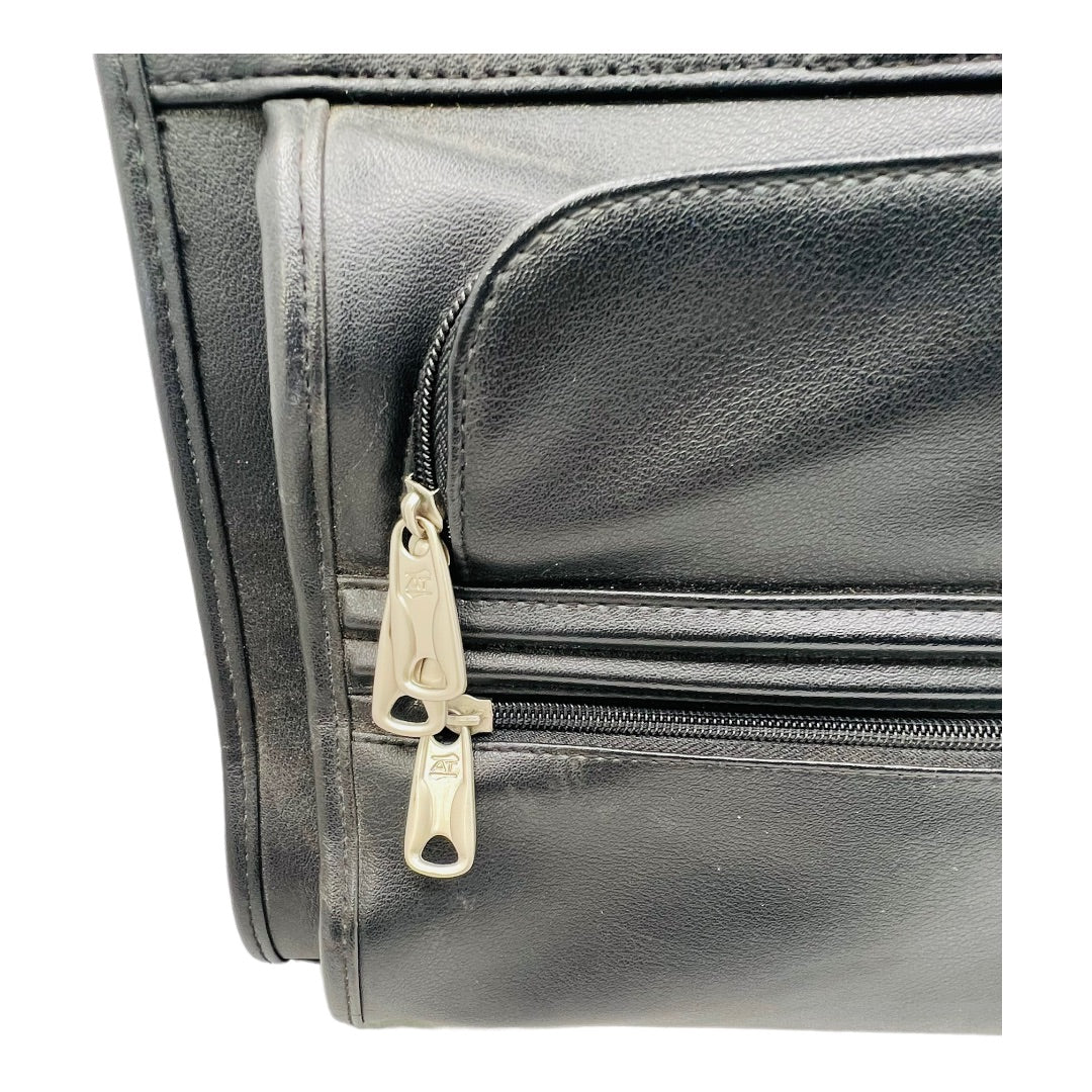 Black Leather Soft Side Travel Briefcase by American Tourister - Image 4