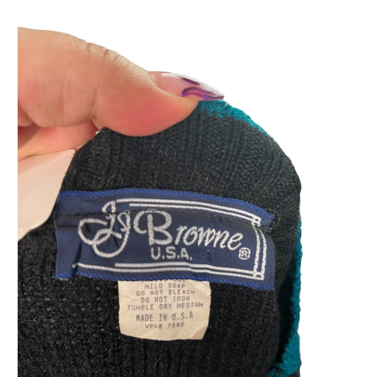 Black Scottie Dog Pullover Sweater Vintage 80s Checkered Sparkly Heart Plaid Med by JJ Browne - Image 6