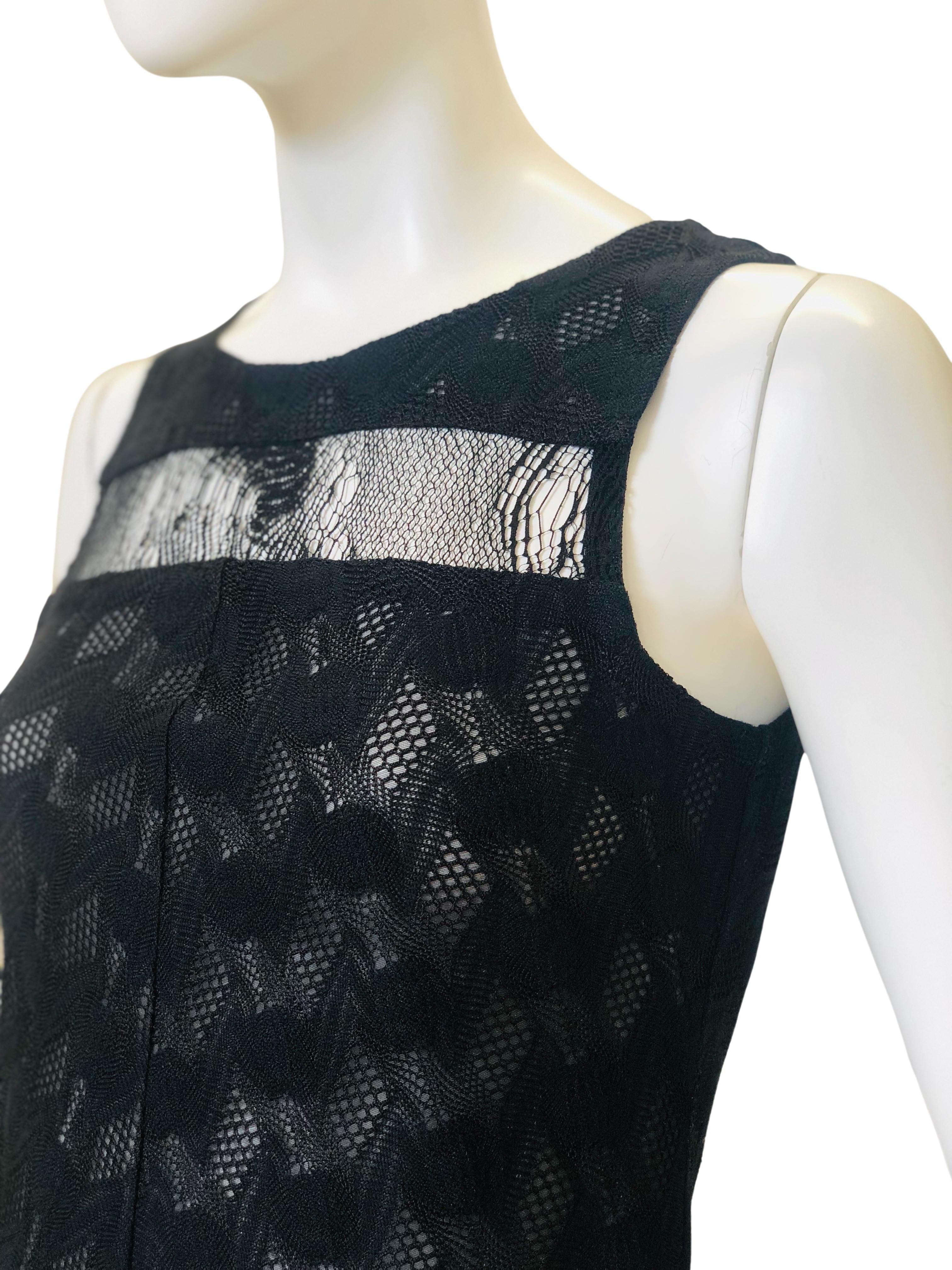Black Stretch Lace Sleeveless Tank Top By Missoni - Image 3