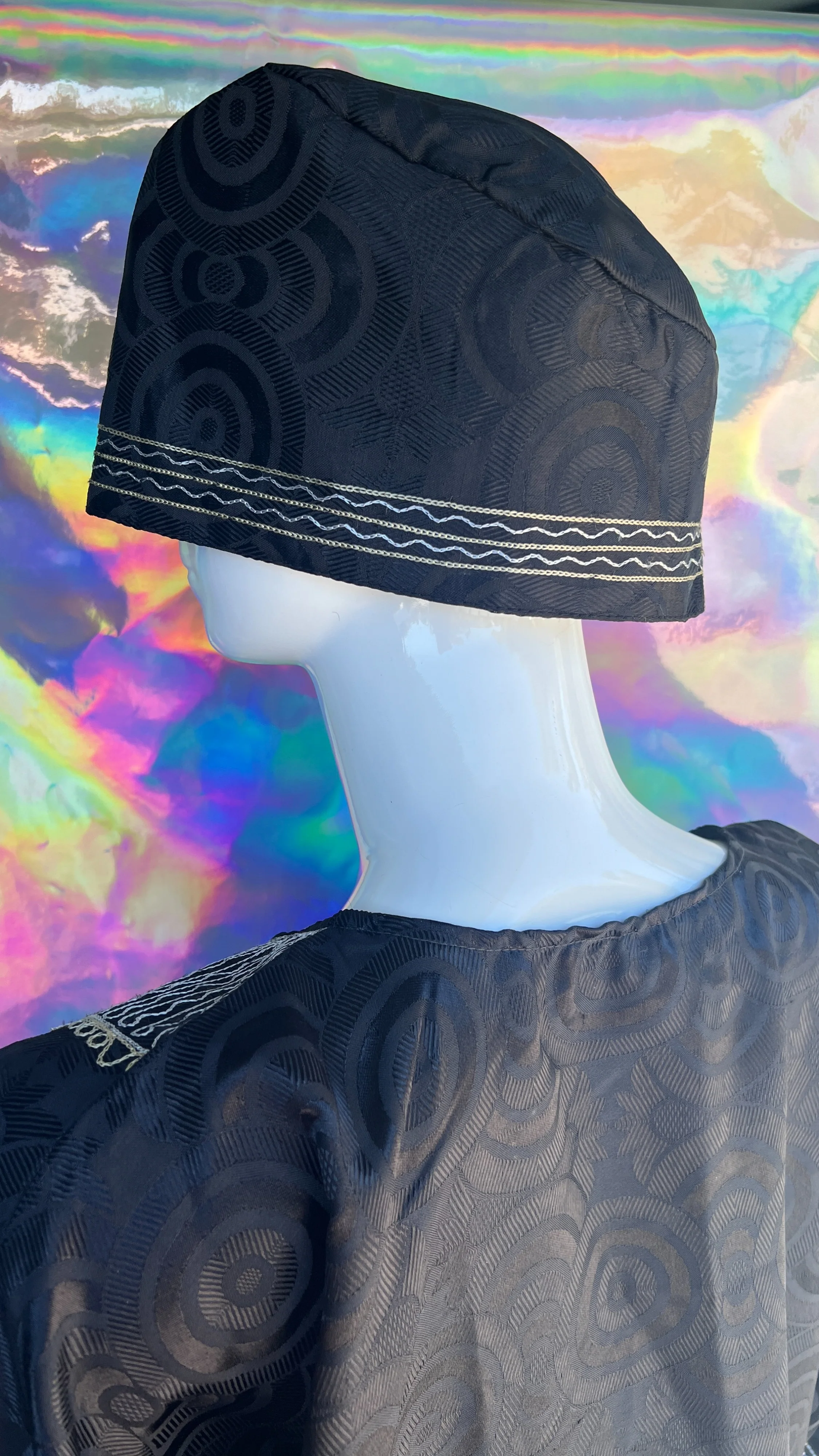 Black Three Piece Ring Design Pant Set by Rainbow - Image 3