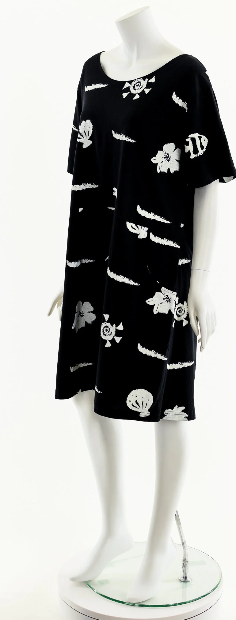 Black Tropical Fish Dress Beach Cover-Up by Red Ginger - Image 10