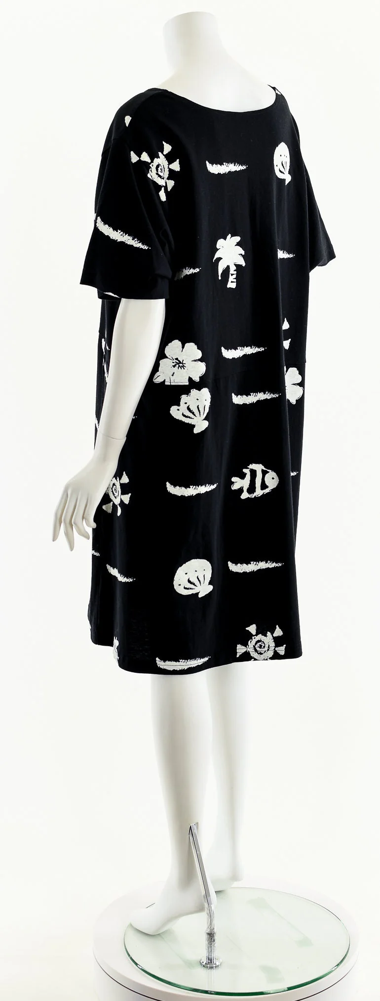 Black Tropical Fish Dress Beach Cover-Up by Red Ginger - Image 8