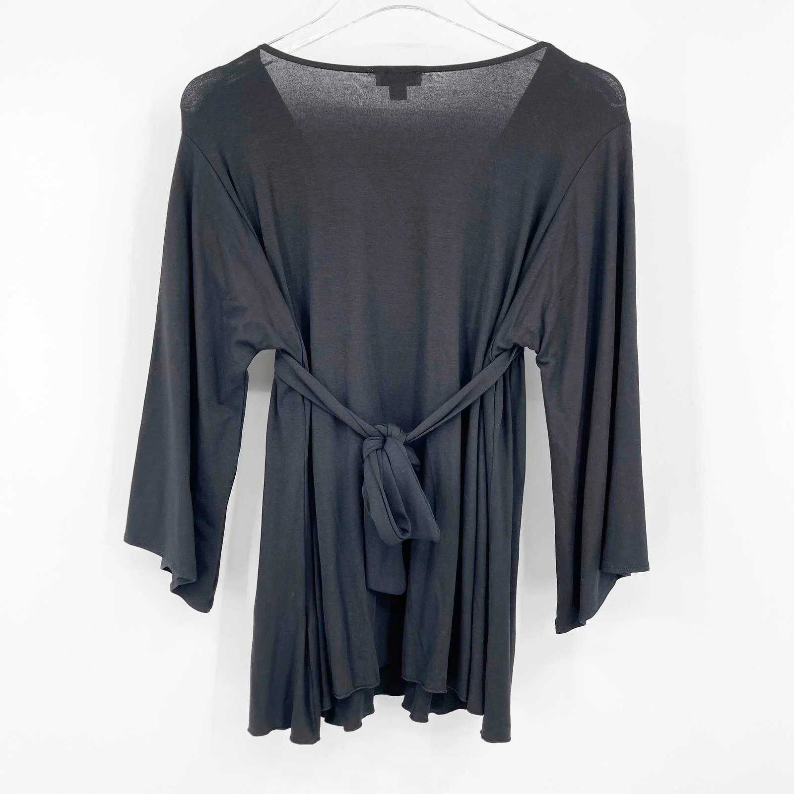 Black V-Neck Long Sleeve Blouse by Shine New York - Image 8