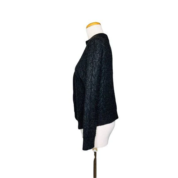 Blake Baby Alpaca Womens Zip Up Cardigan Made In Peru Gray Chunky Knit Sz Med by Blake - Image 4