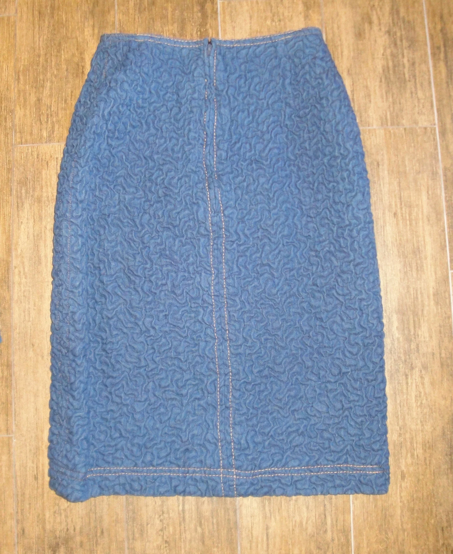Blazer and Skirt Set Marie Martine Paris Amarotico Blue Sun Stars Beading Made In France Euro Stunning Design Vintage Set by Marie Martine - Image 8