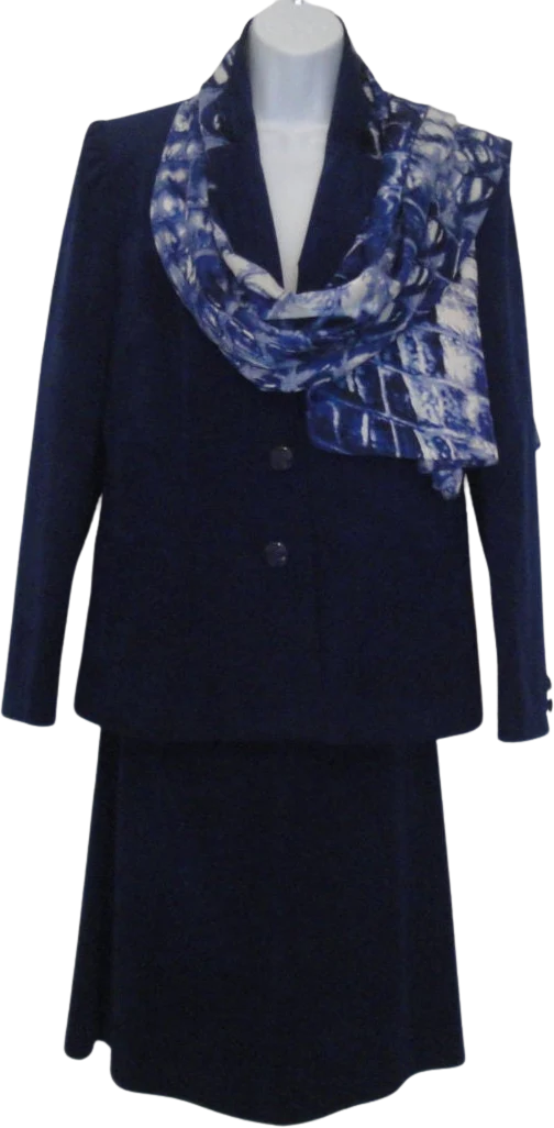 Blazer Skirt Set Roth Lecover Skinner Ultra Suede 70s Blue Slim Skirt Front Button Jacket W Ilgwu Label by Roth Lecover