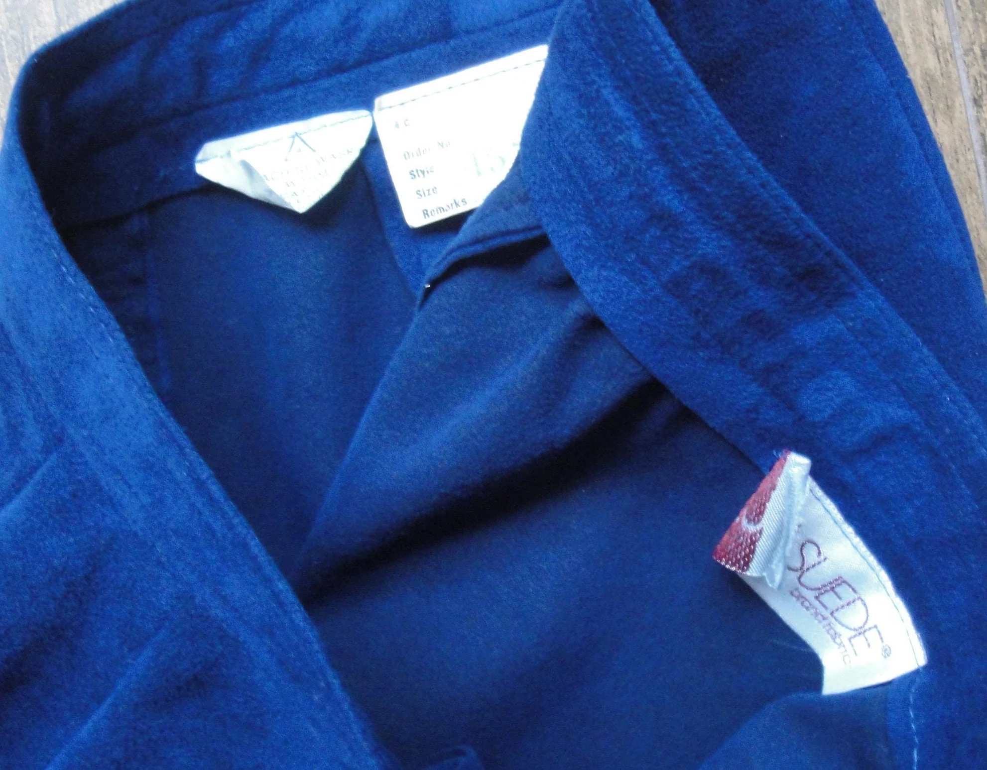 Blazer Skirt Set Roth Lecover Skinner Ultra Suede 70s Blue Slim Skirt Front Button Jacket W Ilgwu Label by Roth Lecover - Image 7