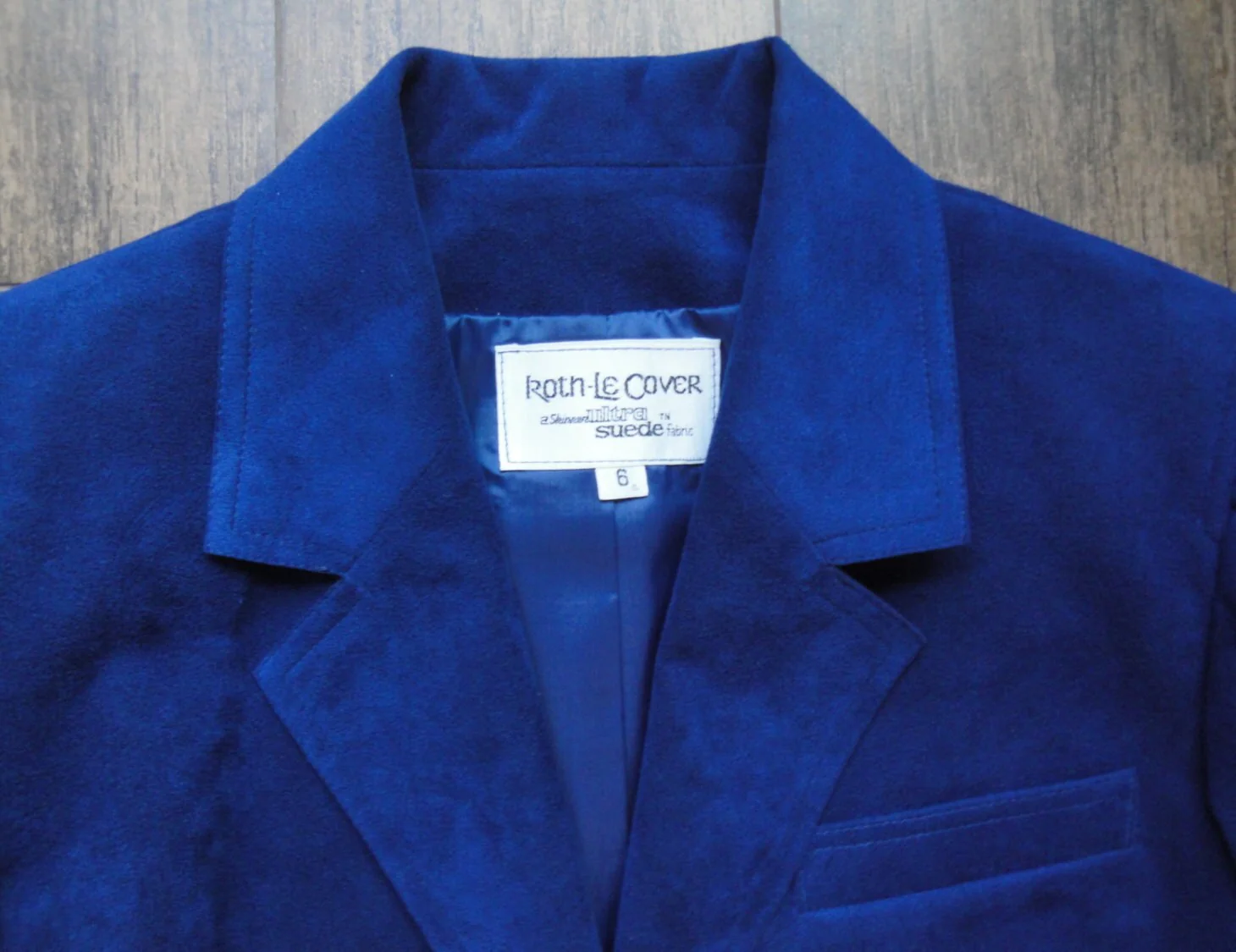 Blazer Skirt Set Roth Lecover Skinner Ultra Suede 70s Blue Slim Skirt Front Button Jacket W Ilgwu Label by Roth Lecover - Image 8