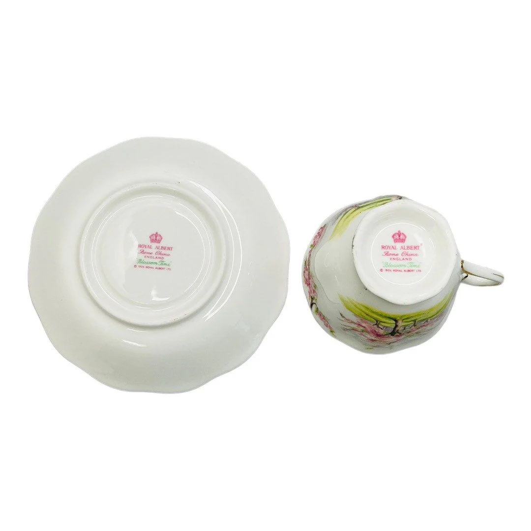 60s Blossom Time Fine Bone China England Teacup and Saucer By Royal Albert LTD - Image 10