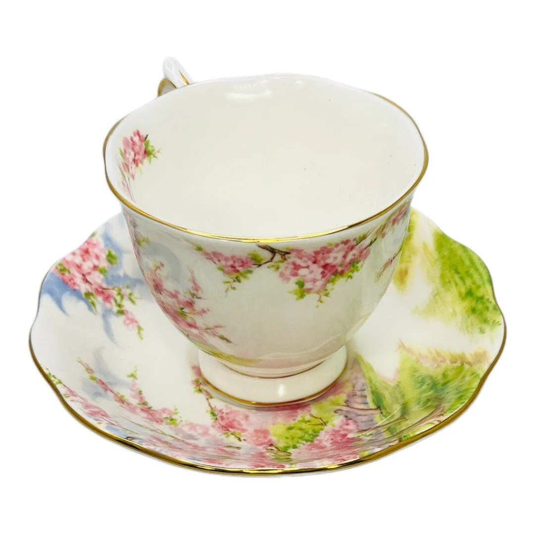 60s Blossom Time Fine Bone China England Teacup and Saucer By Royal Albert LTD - Image 7