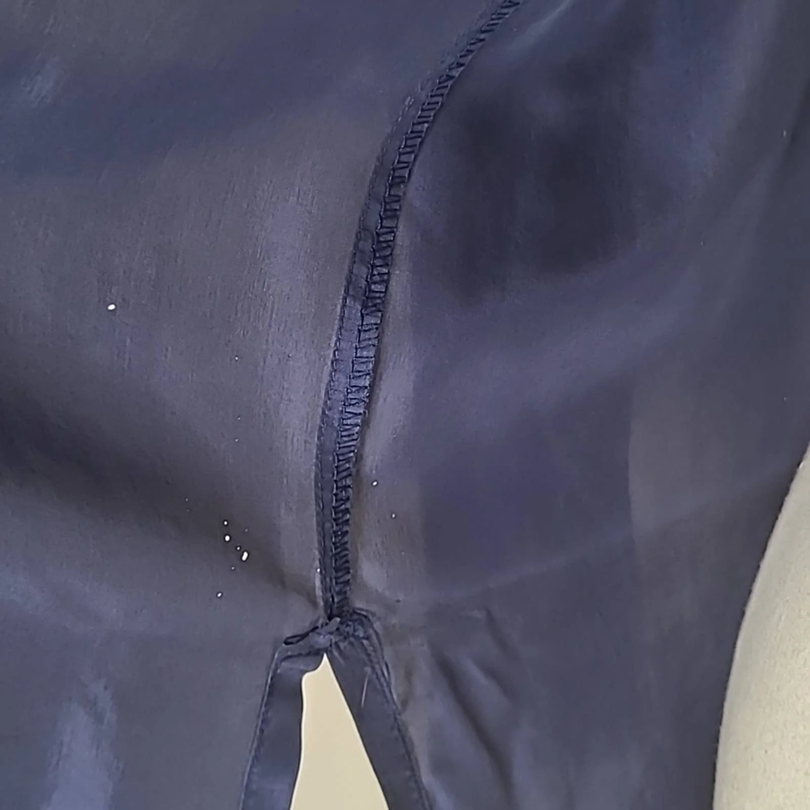 Blue 100% Silk Sheer Long-Sleeved Blouse by Stunt Collections - Image 8