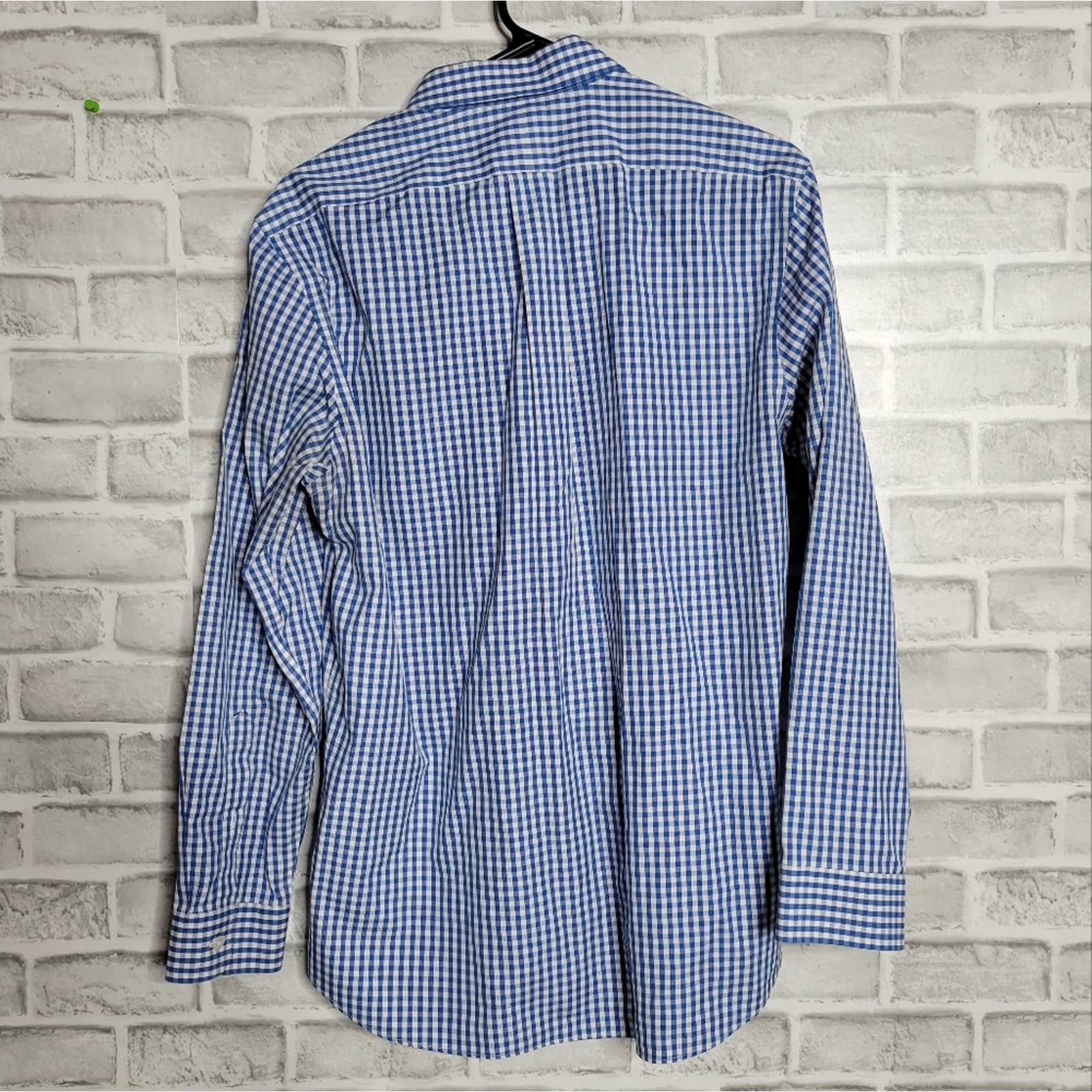 Blue and White Checkered Button Up Long Sleeve Shirt by LL Bean - Image 2