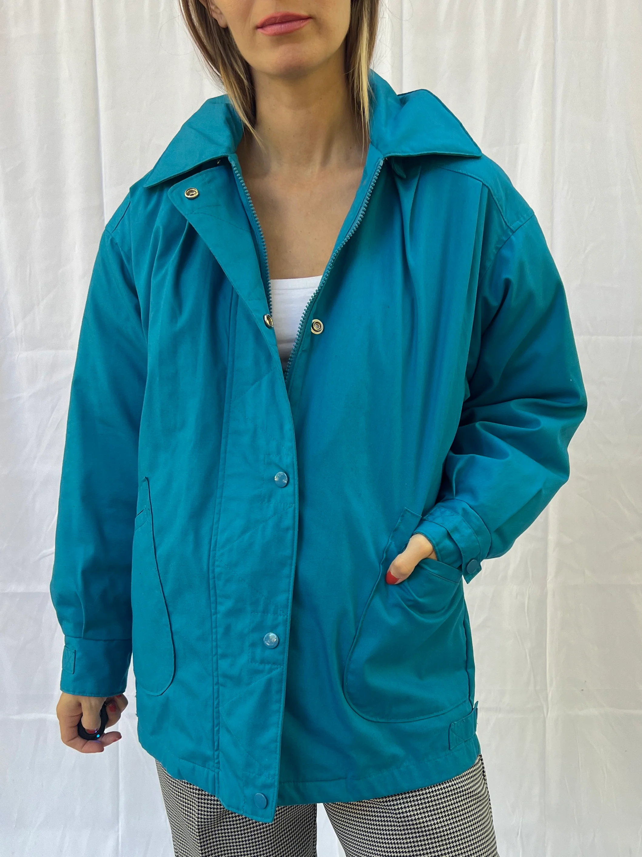 Blue Collar and Hood Outdoors Coat by London Fog - Image 3