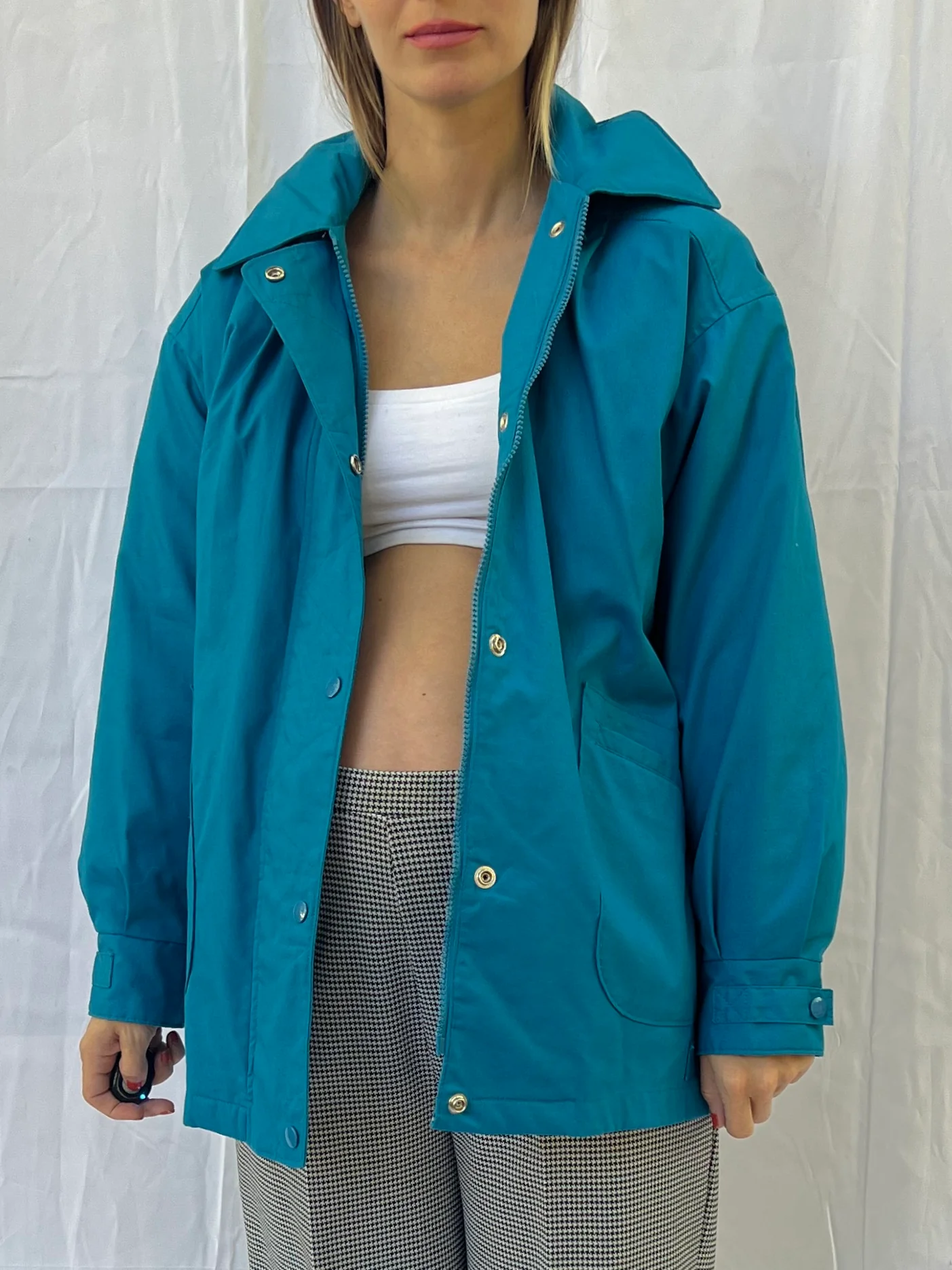 Blue Collar and Hood Outdoors Coat by London Fog - Image 8
