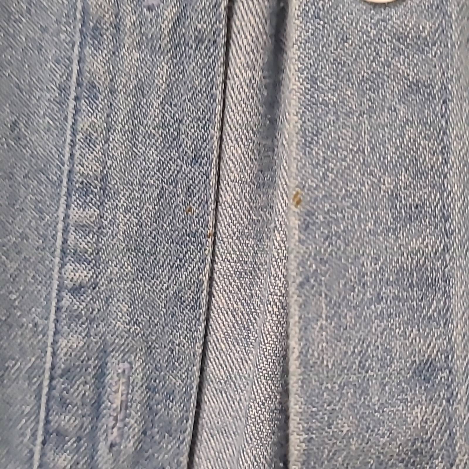 Blue Denim Long-Sleeved Collared Shirt with Beading Accents by Lew Magram - Image 11