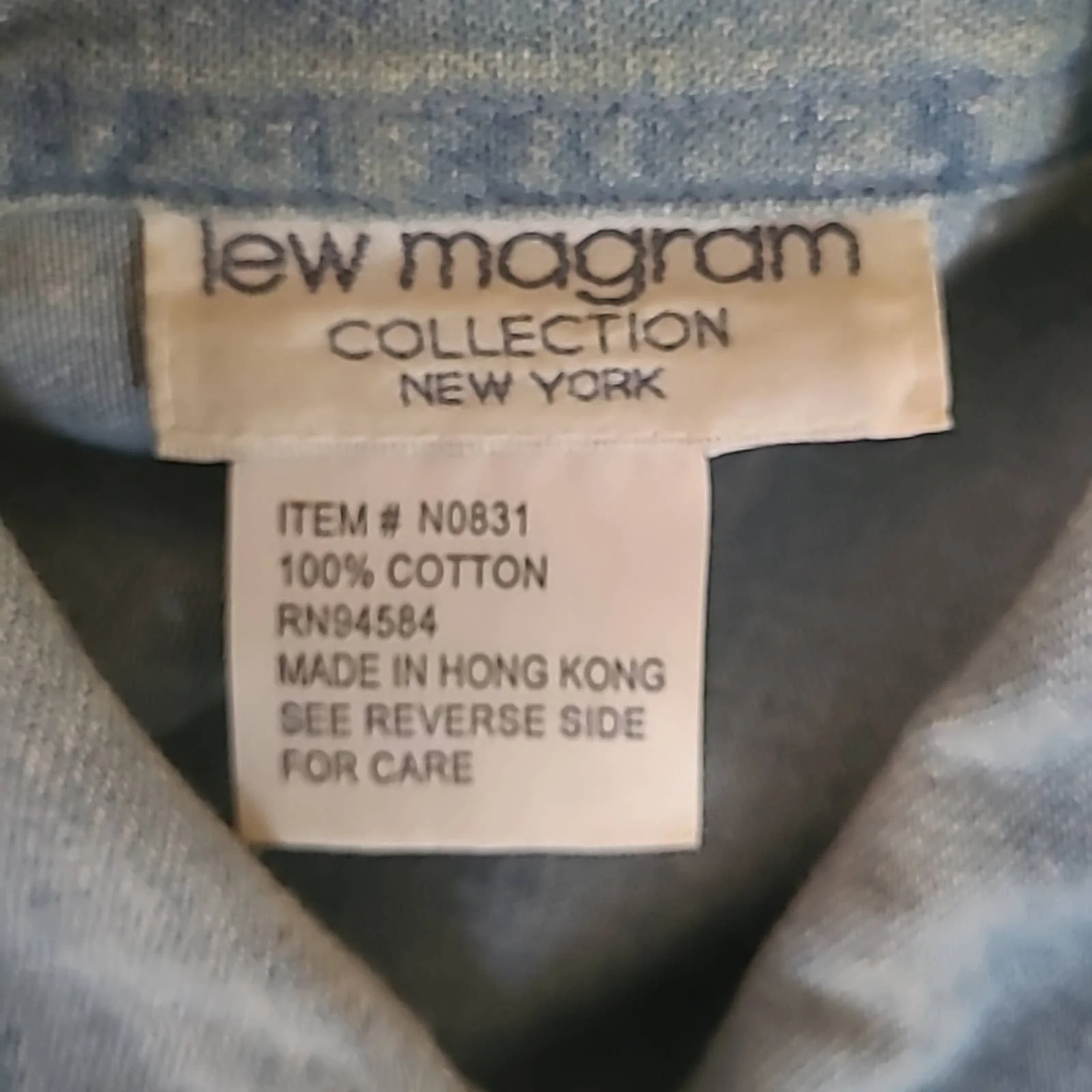 Blue Denim Long-Sleeved Collared Shirt with Beading Accents by Lew Magram - Image 8