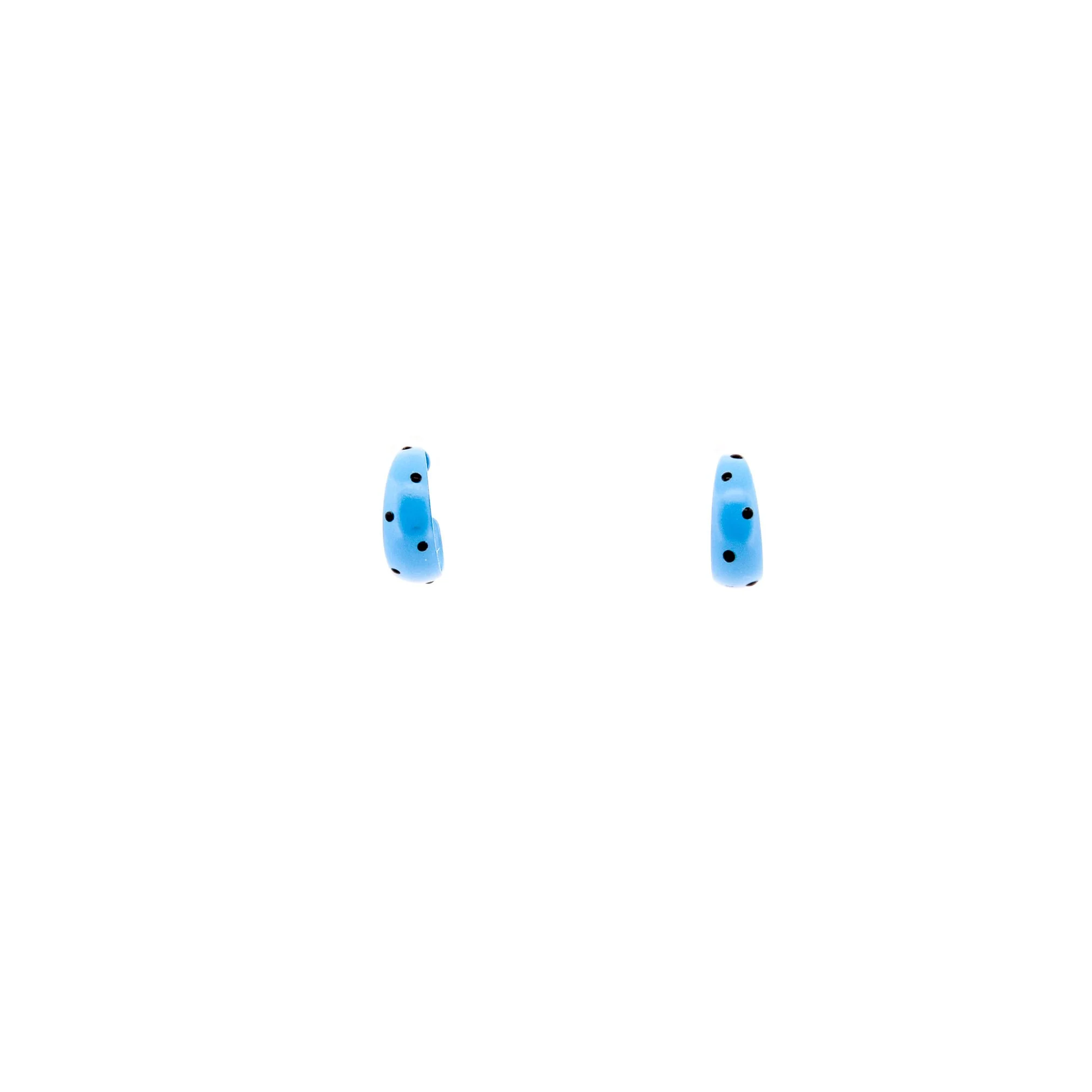 Blue Polka Dot Tiny Hoop Earrings - Image 2
