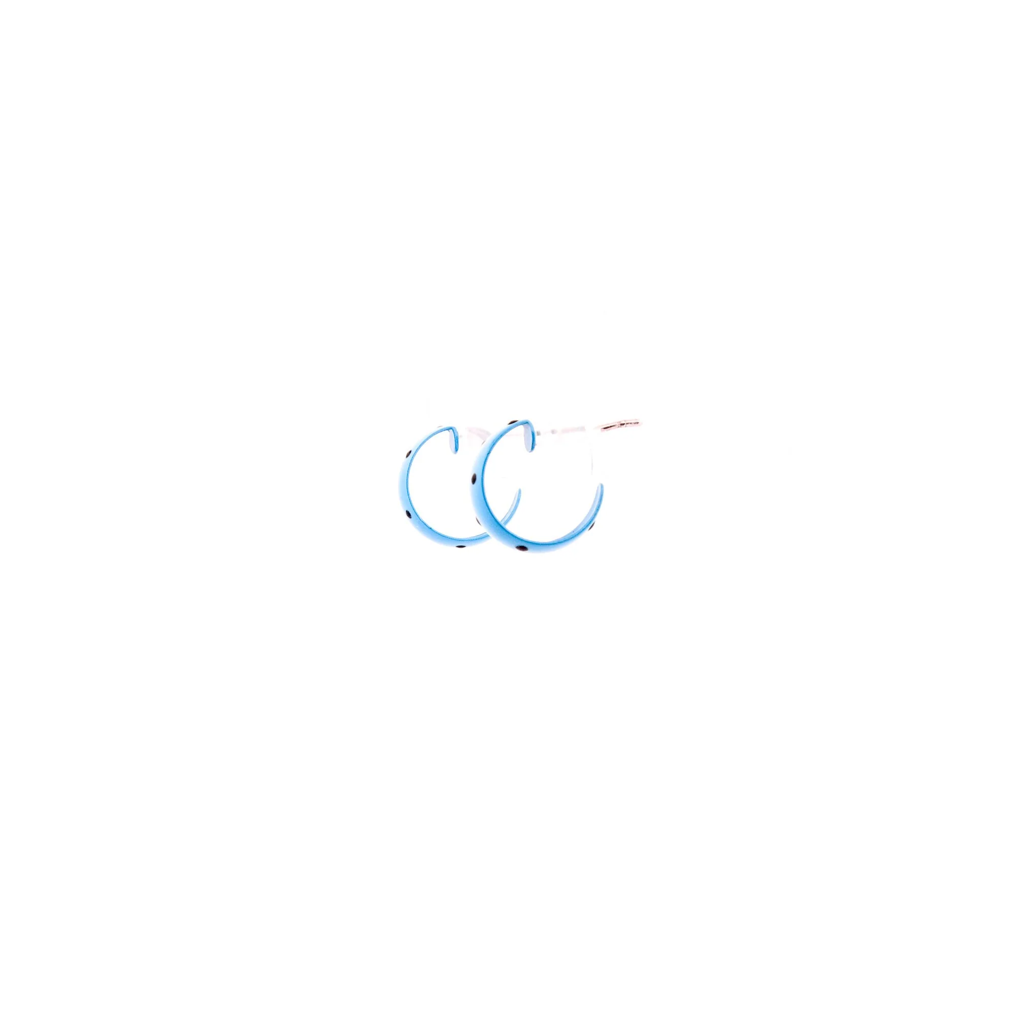 Blue Polka Dot Tiny Hoop Earrings - Image 3