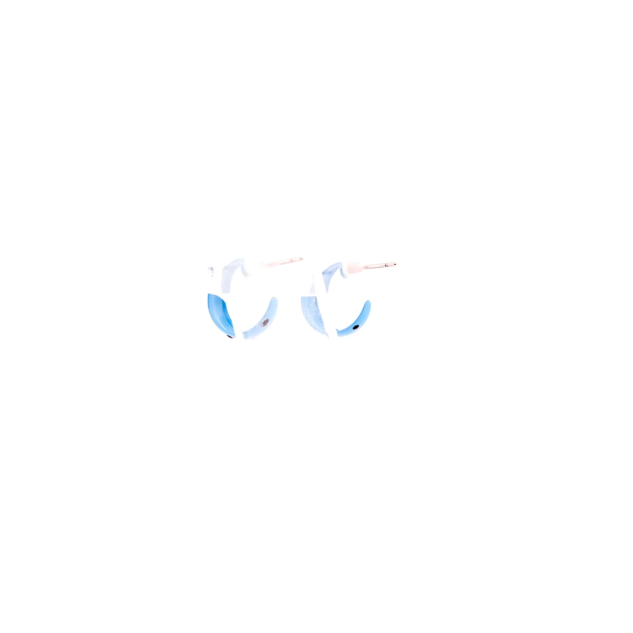 Blue Polka Dot Tiny Hoop Earrings - Image 4
