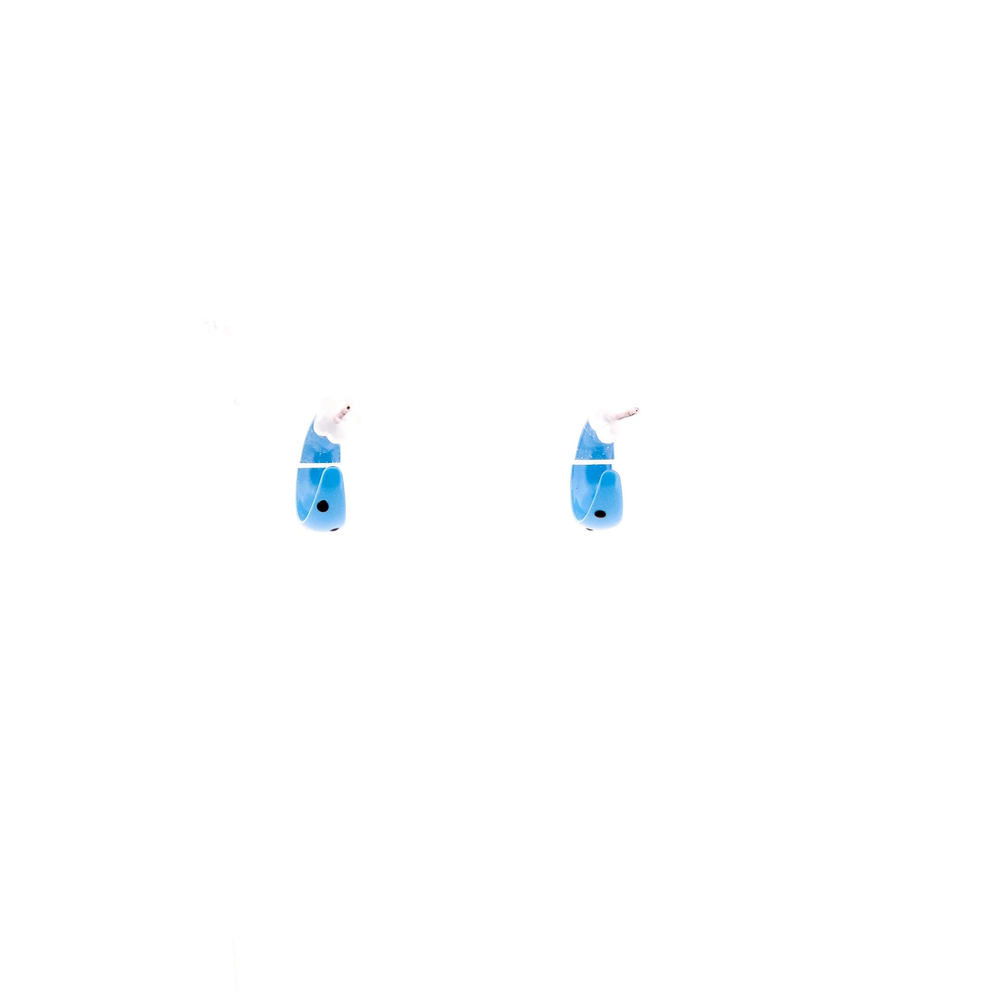 Blue Polka Dot Tiny Hoop Earrings - Image 5