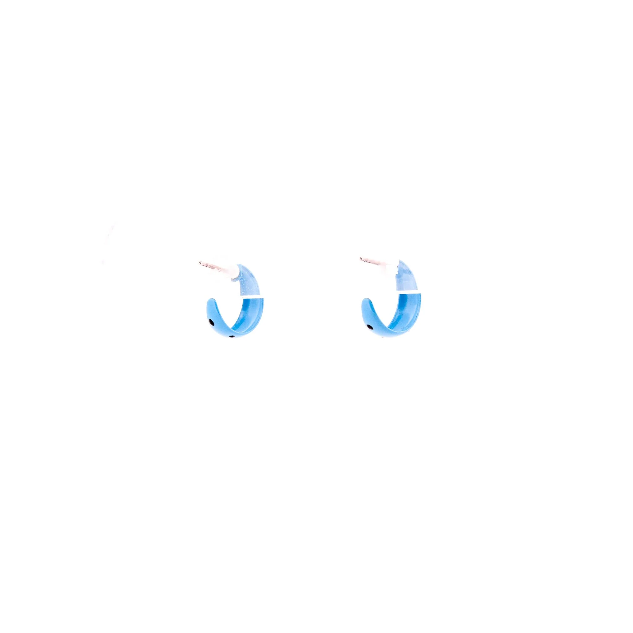 Blue Polka Dot Tiny Hoop Earrings - Image 6