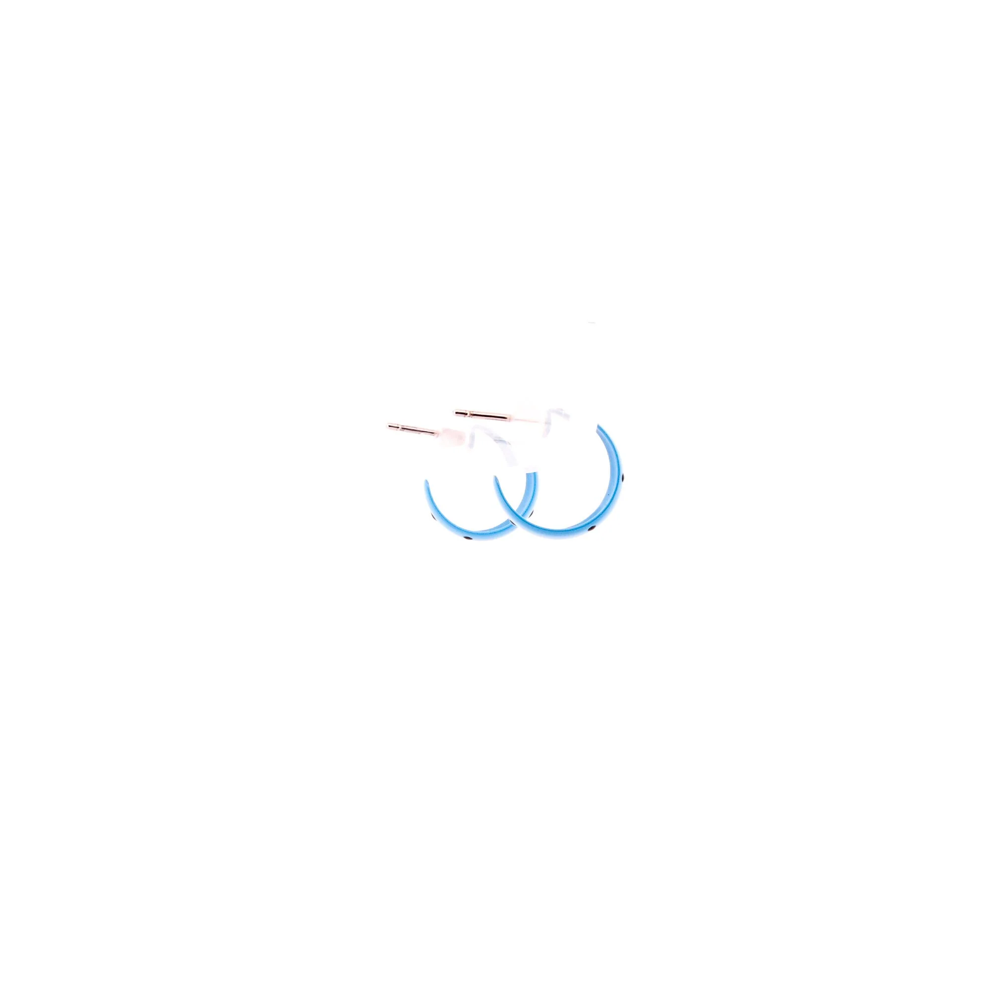 Blue Polka Dot Tiny Hoop Earrings - Image 7