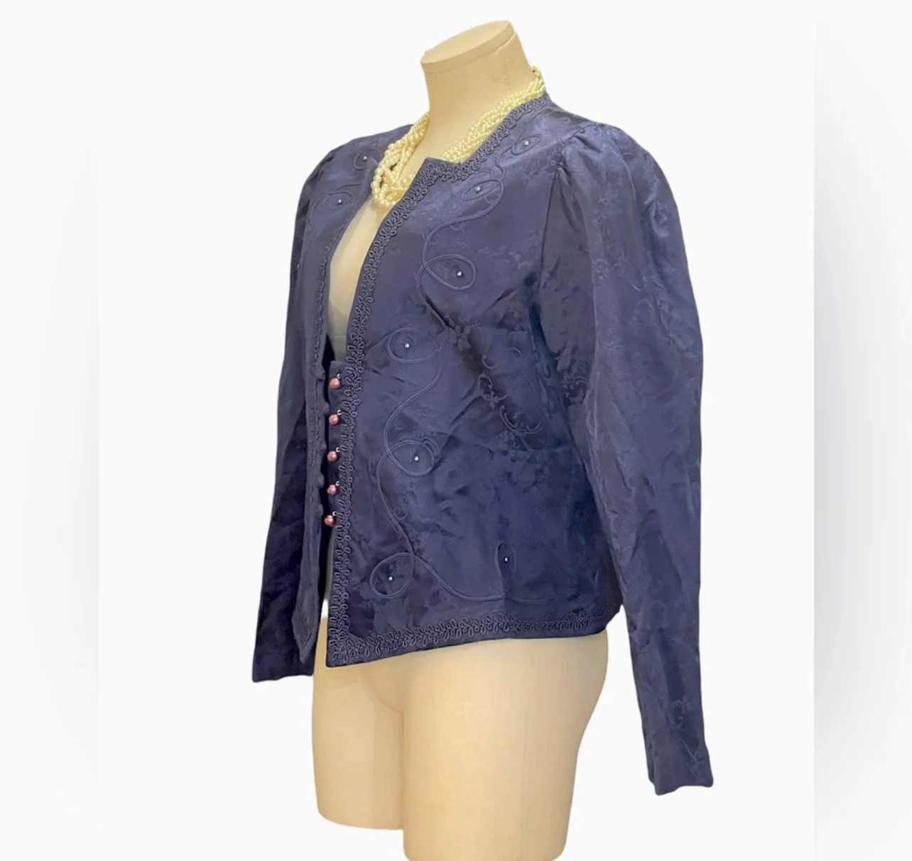 Blue Puff Sleeve Blazer By Nah Nah Collection - Image 3