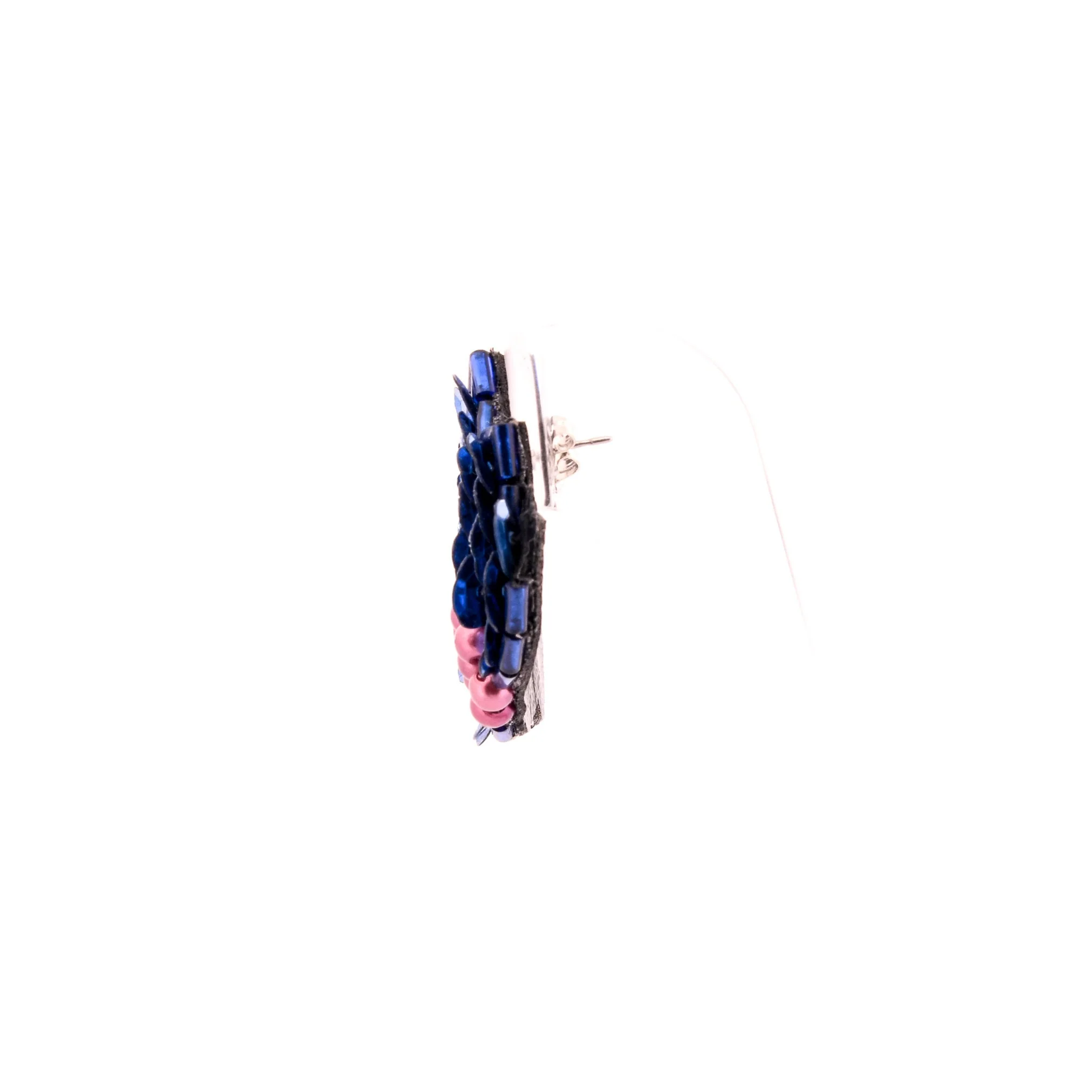 Blue Sequin Peacock Earrings - Image 3
