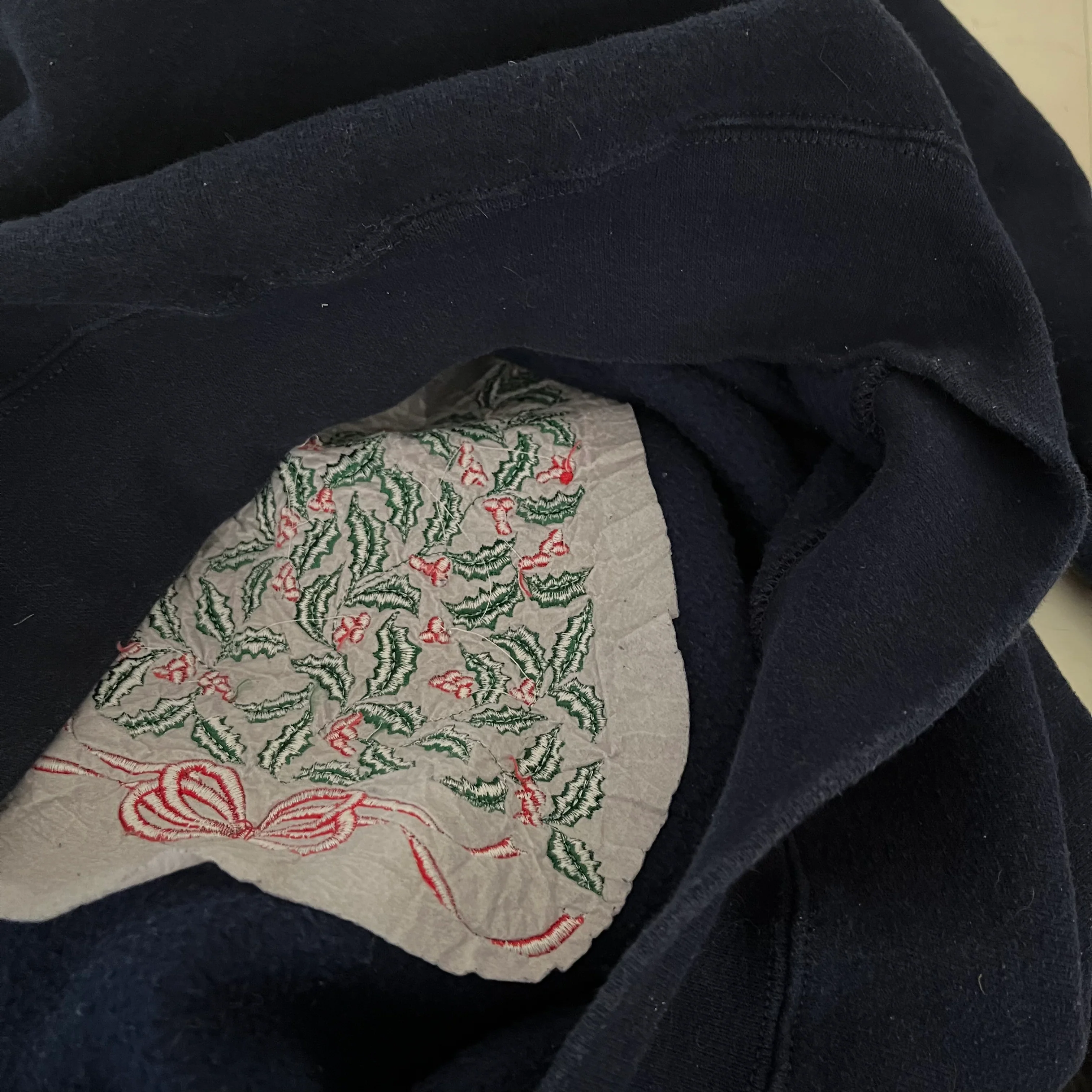 Blue Sweatshirt Embroidered Christmas Tree Xmas By Willow Bay - Image 8
