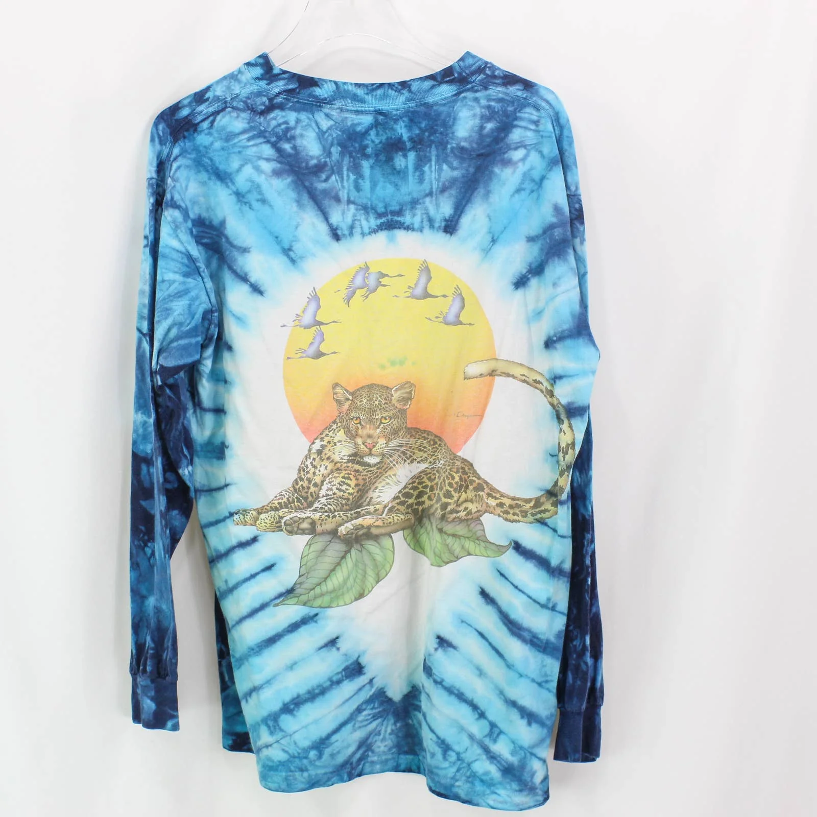 Blue Tie Dye Vintage 90s Cotton Wildlife T-Shirt by Tennessee River - Image 2