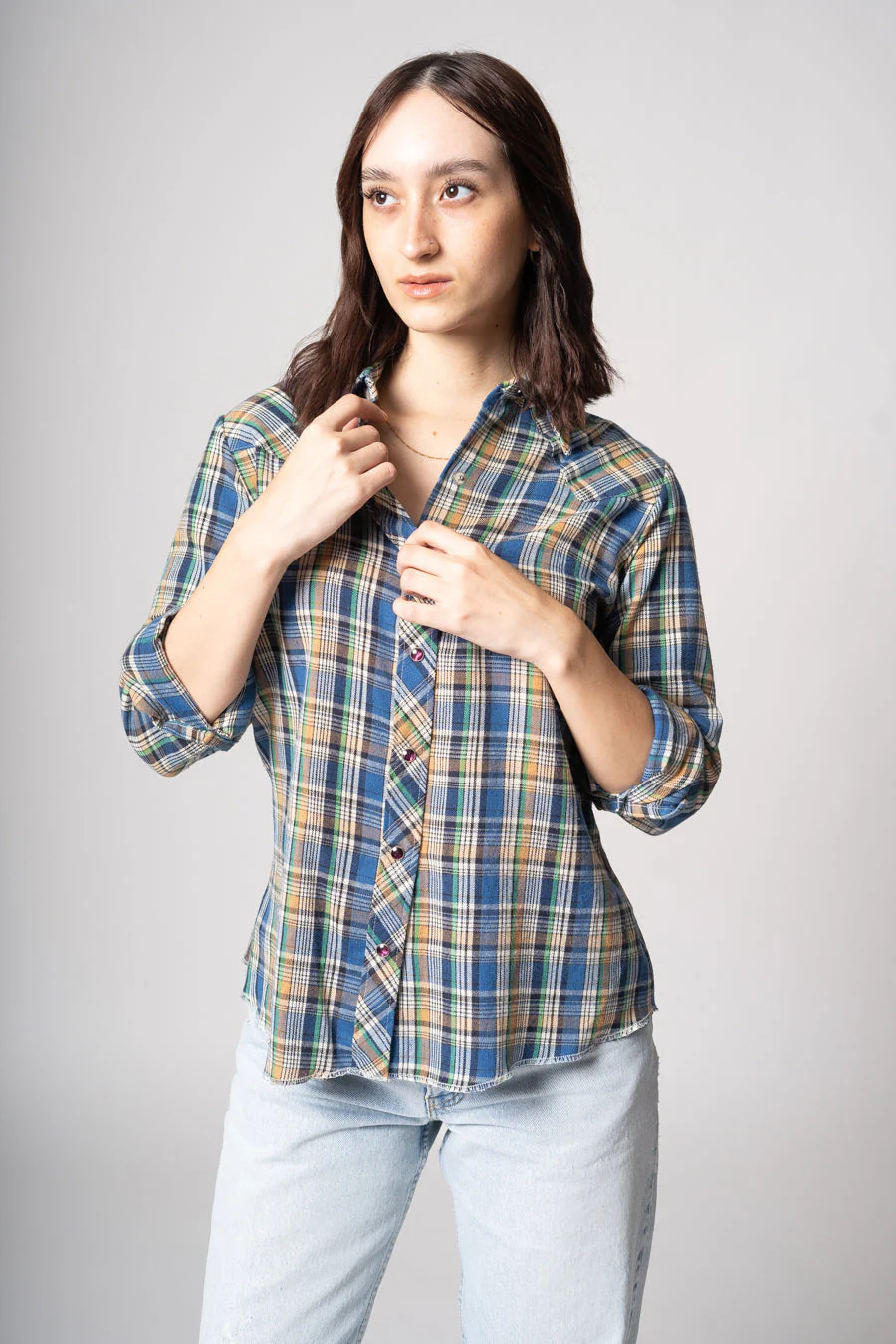 Blue Western Pearl Snap by Wrangler - Image 4