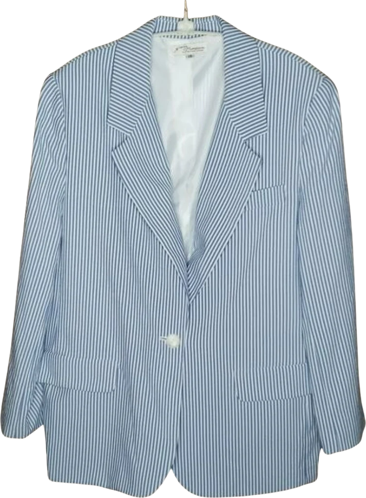 Blue White Seersucker Blazer By Norm Thompson