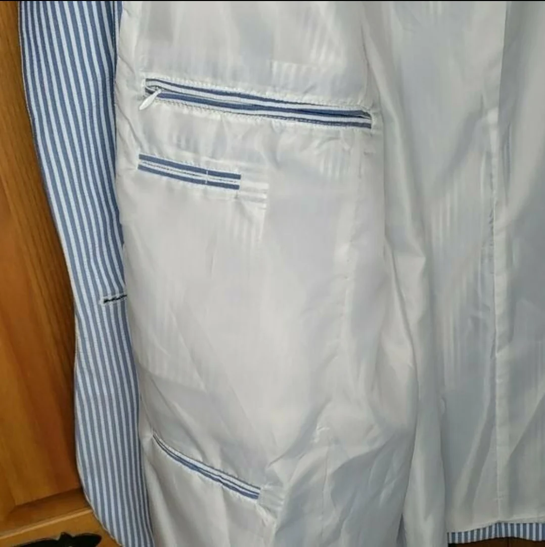 Blue White Seersucker Blazer By Norm Thompson - Image 8