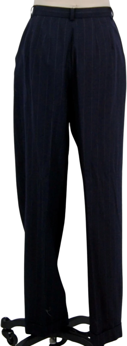 Blue Wool Pin Stripe Pants By DKNY - Image 2