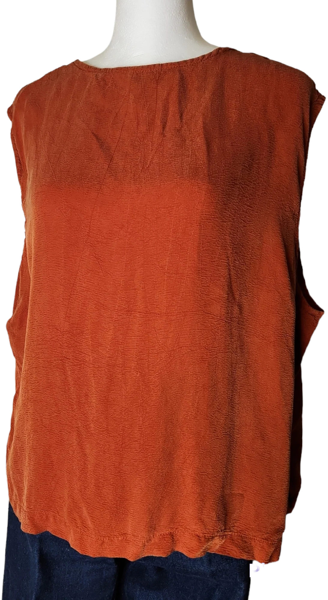 Boho Orange Rust Sleeveless Top By Moray California