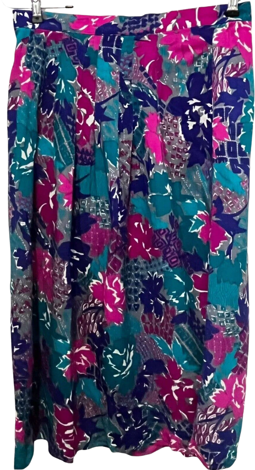 Bold Pink Floral Skirt Women Vintage Secretary Librarian 30” Waist by Worthington Industries