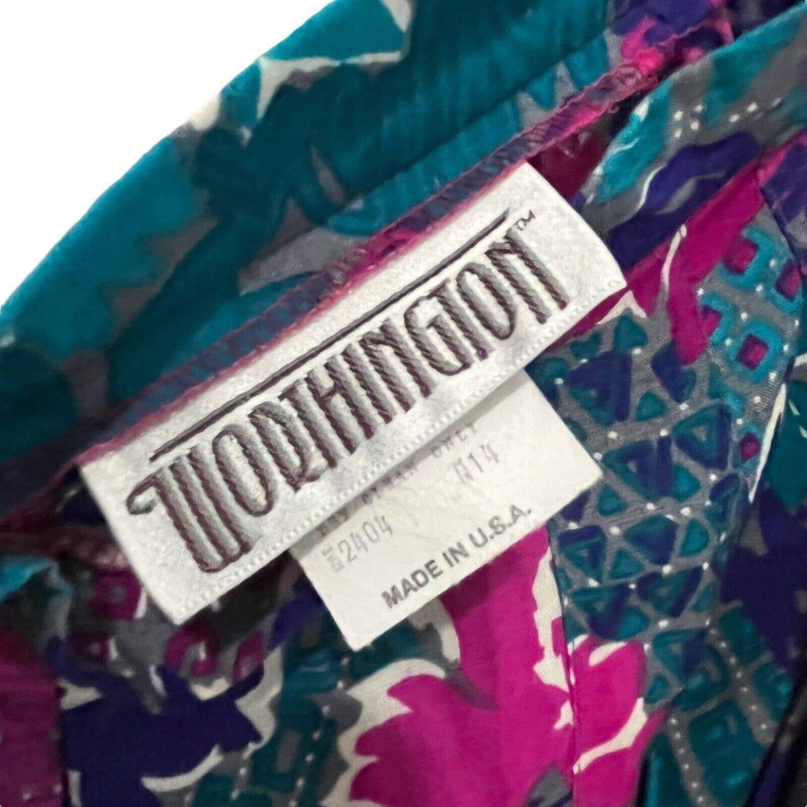 Bold Pink Floral Skirt Women Vintage Secretary Librarian 30” Waist by Worthington Industries - Image 7