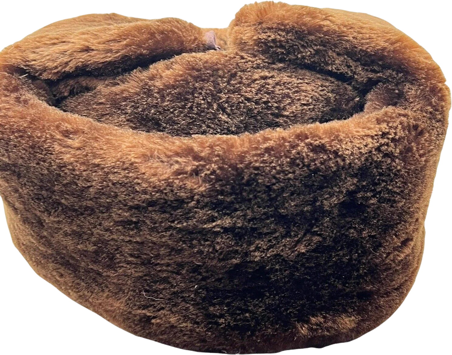 Bomber Hunting Aviator Trapper Hat Lithuanian Mouton Fur Vintage Brown by Baltic Rim Trading Co