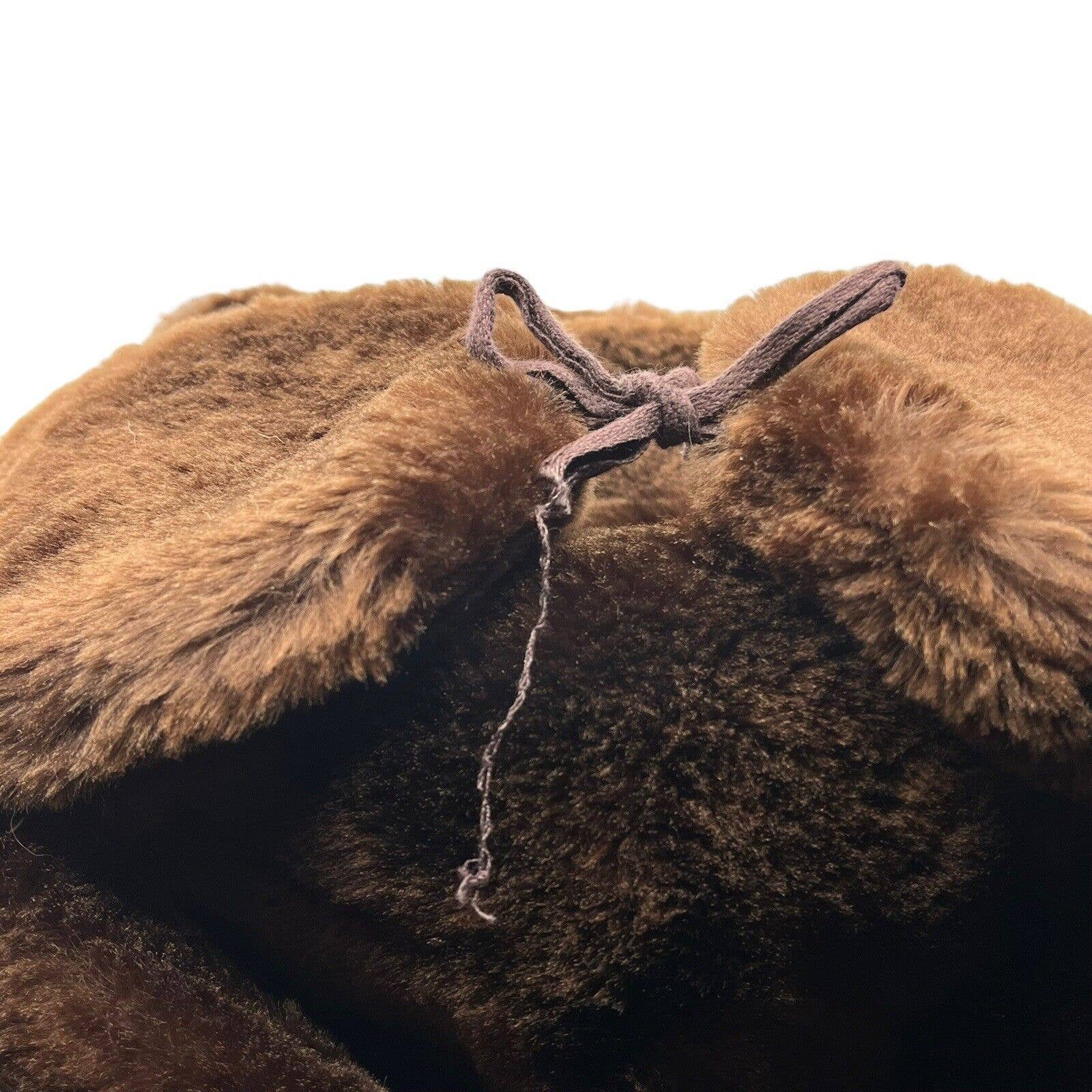 Bomber Hunting Aviator Trapper Hat Lithuanian Mouton Fur Vintage Brown by Baltic Rim Trading Co - Image 6