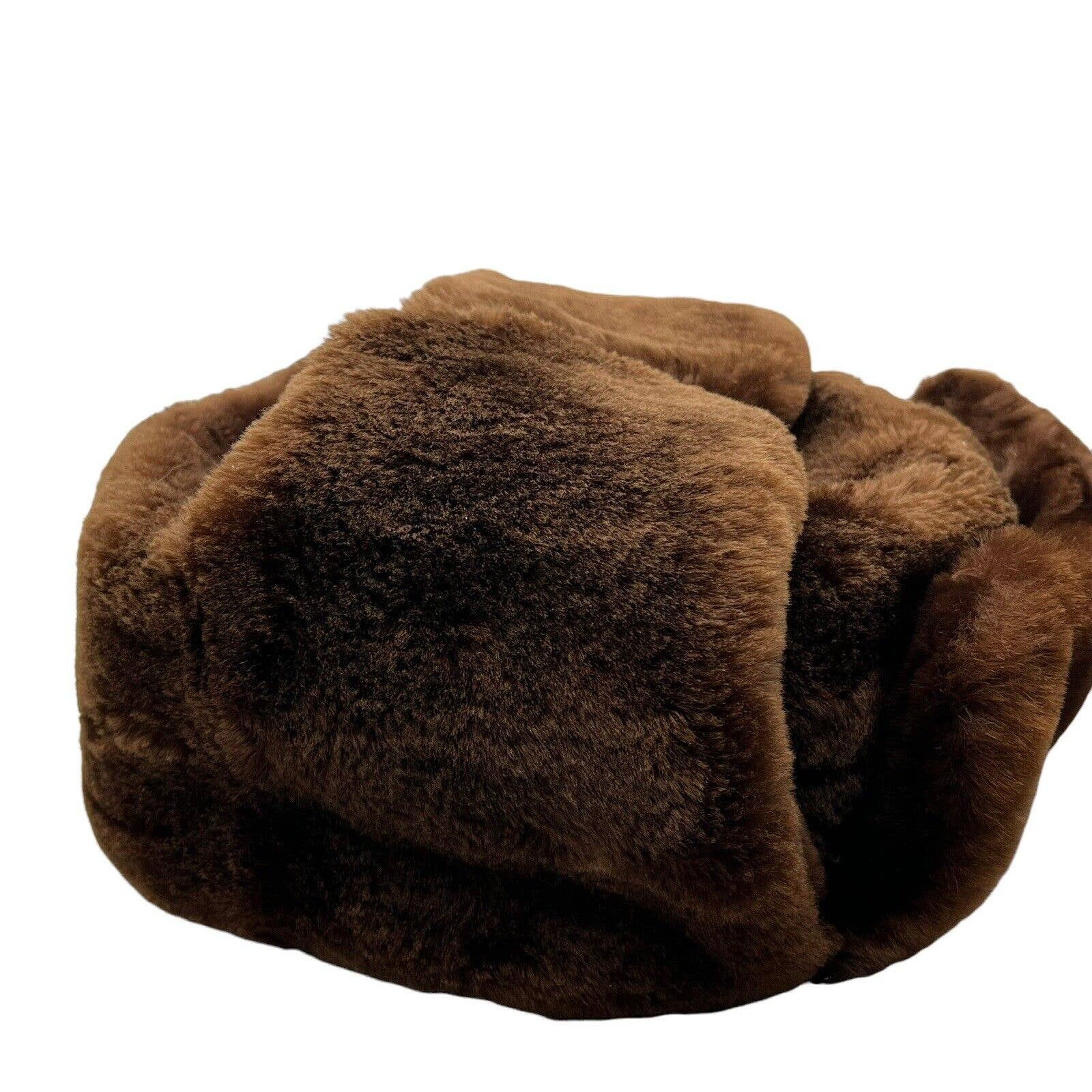 Bomber Hunting Aviator Trapper Hat Lithuanian Mouton Fur Vintage Brown by Baltic Rim Trading Co - Image 8
