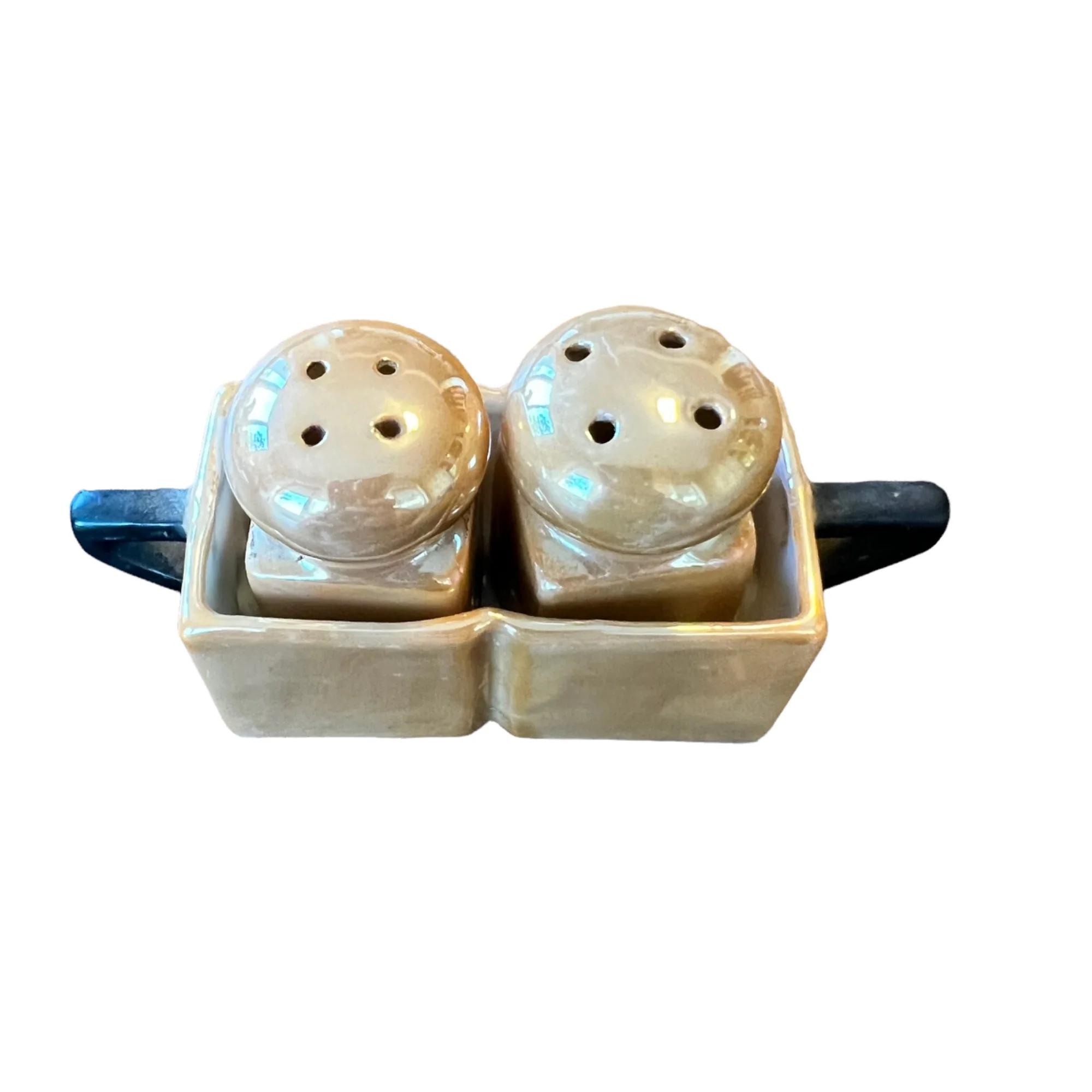 Bone China Lusterware Shakers In Carrier Japan - Image 4