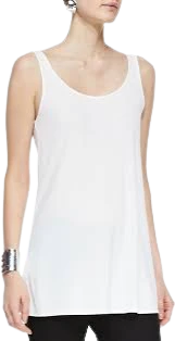 Bone Long Cami Lightweight Washable Stretch Crepe Nwt Womens Sz L by Eileen Fisher