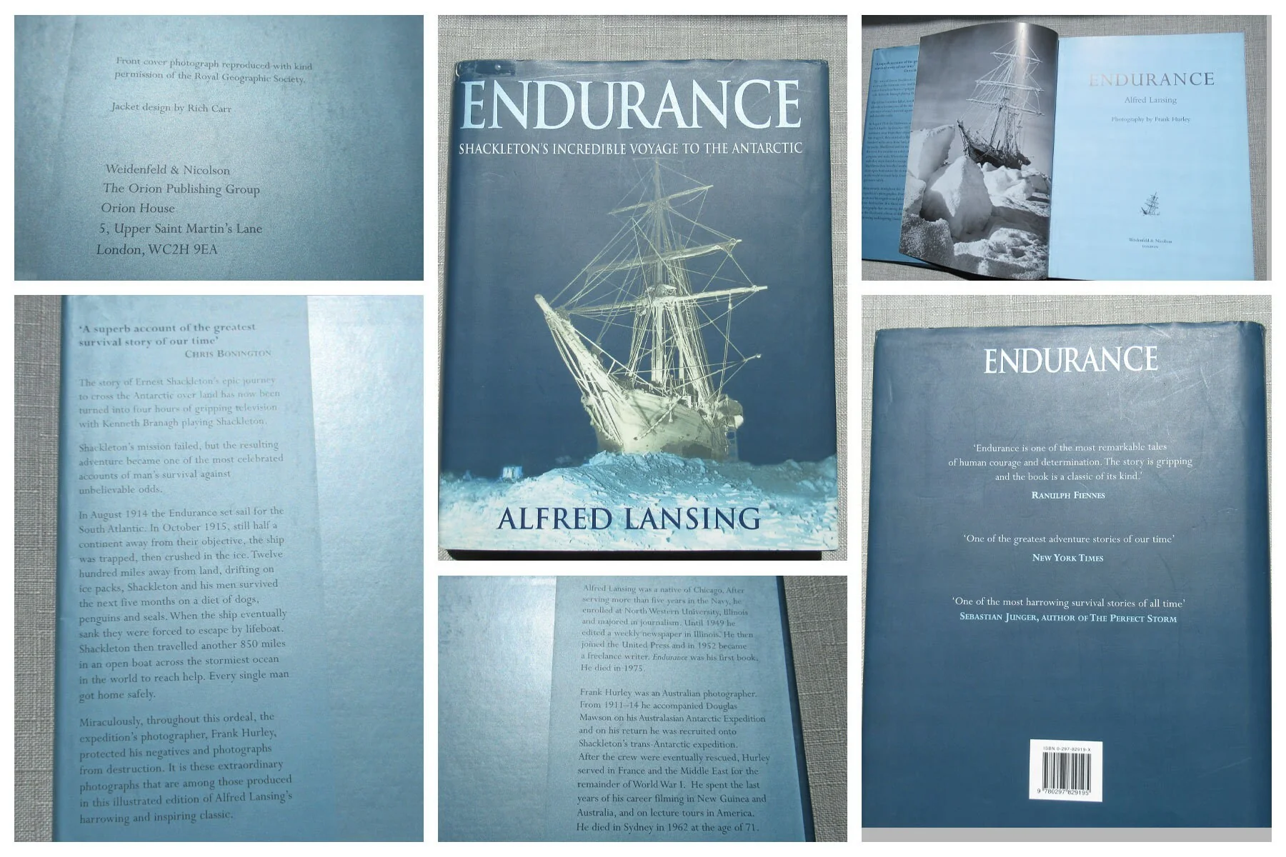 Book: Endurance Shackleton's Incredible Voyage To The Antarctic, Hardcover Orion Publishing Group, Printed In London, Uk by Alfred Lansing - Image 6