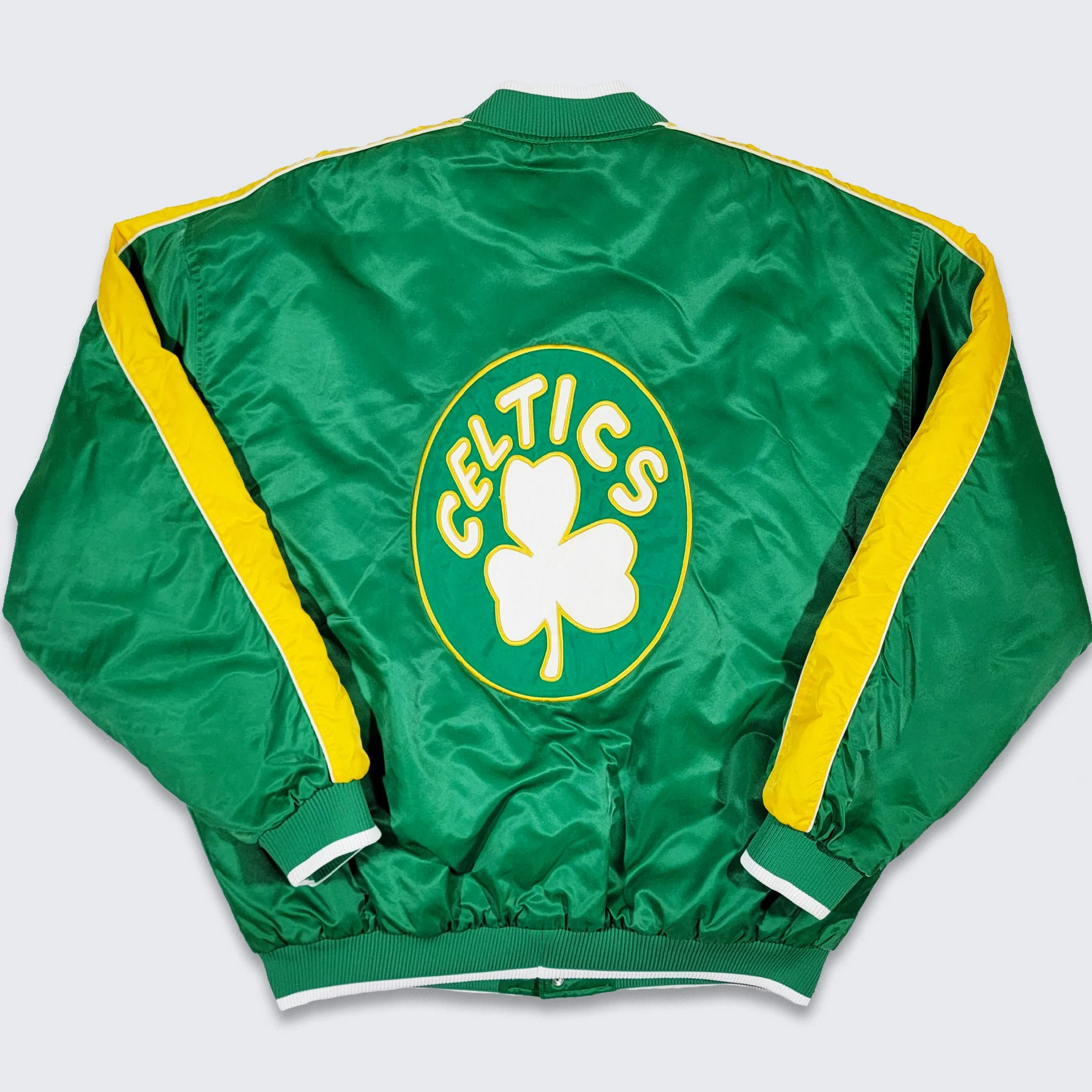 Boston Celtics Vintage 00s Carl Banks Giii Satin Bomber Jacket Hardwood Classics Nba Basketball Coat Men's Size Large - Image 2