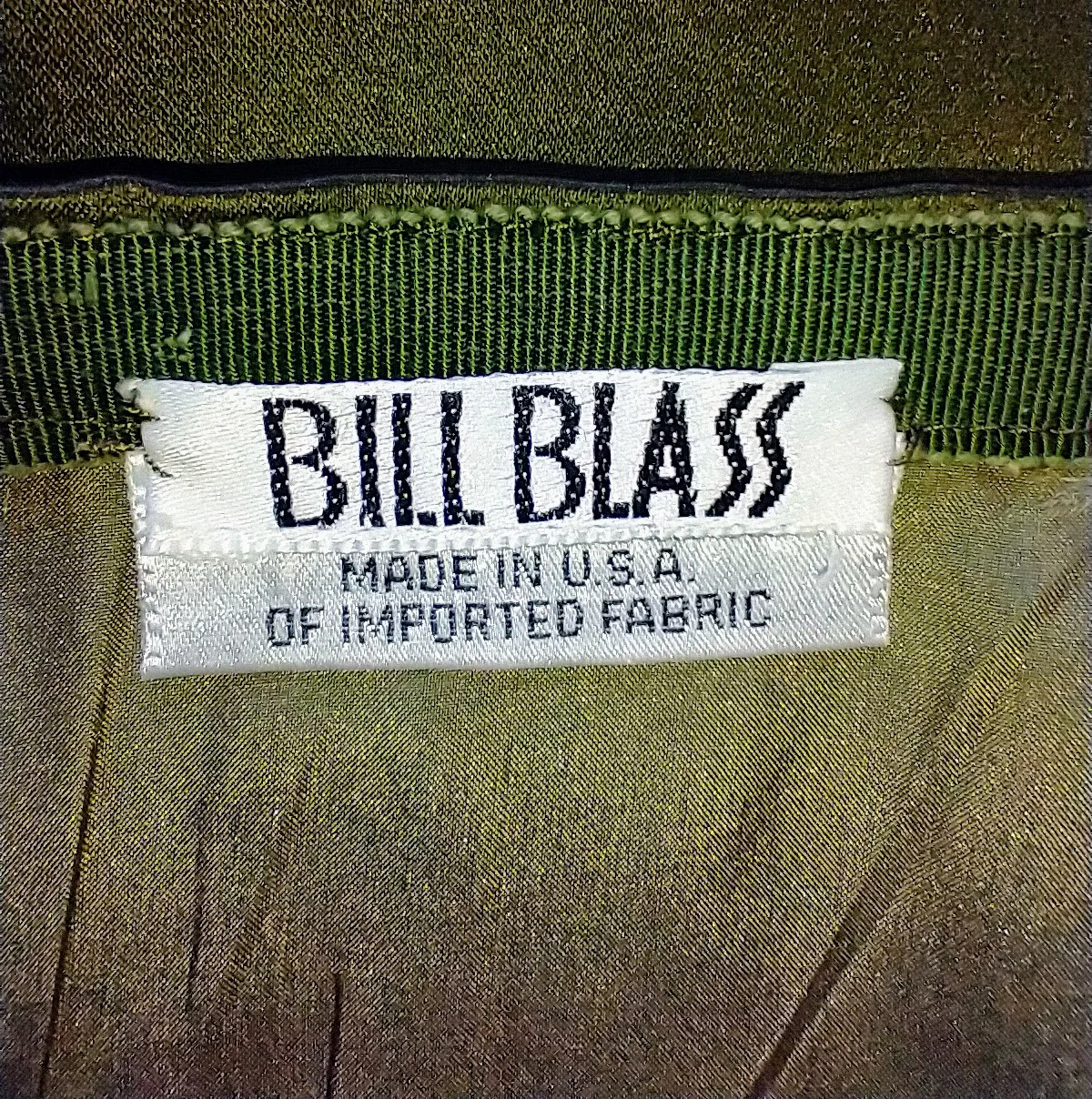 Bottle Green Silk Satin Skirt By Bill Blass - Image 5
