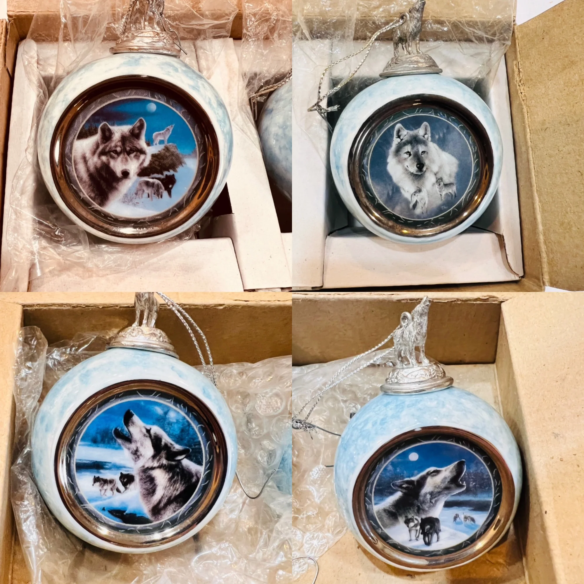 Bradford Editions Spirit of The Wilderness Lot of 8 Various Wolf Ornaments by The Bradford Editions - Image 3